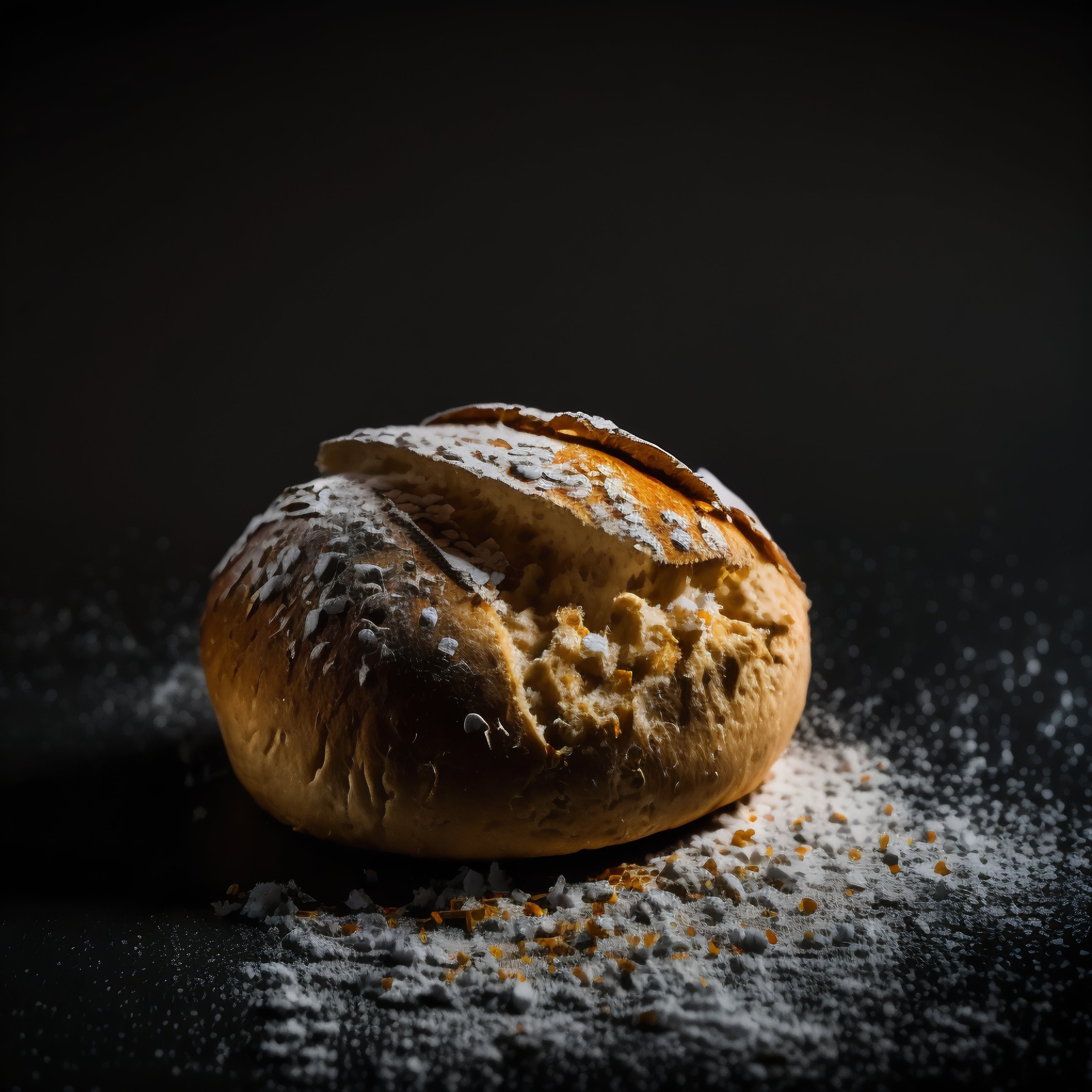 Pan de masa madre recién horneado