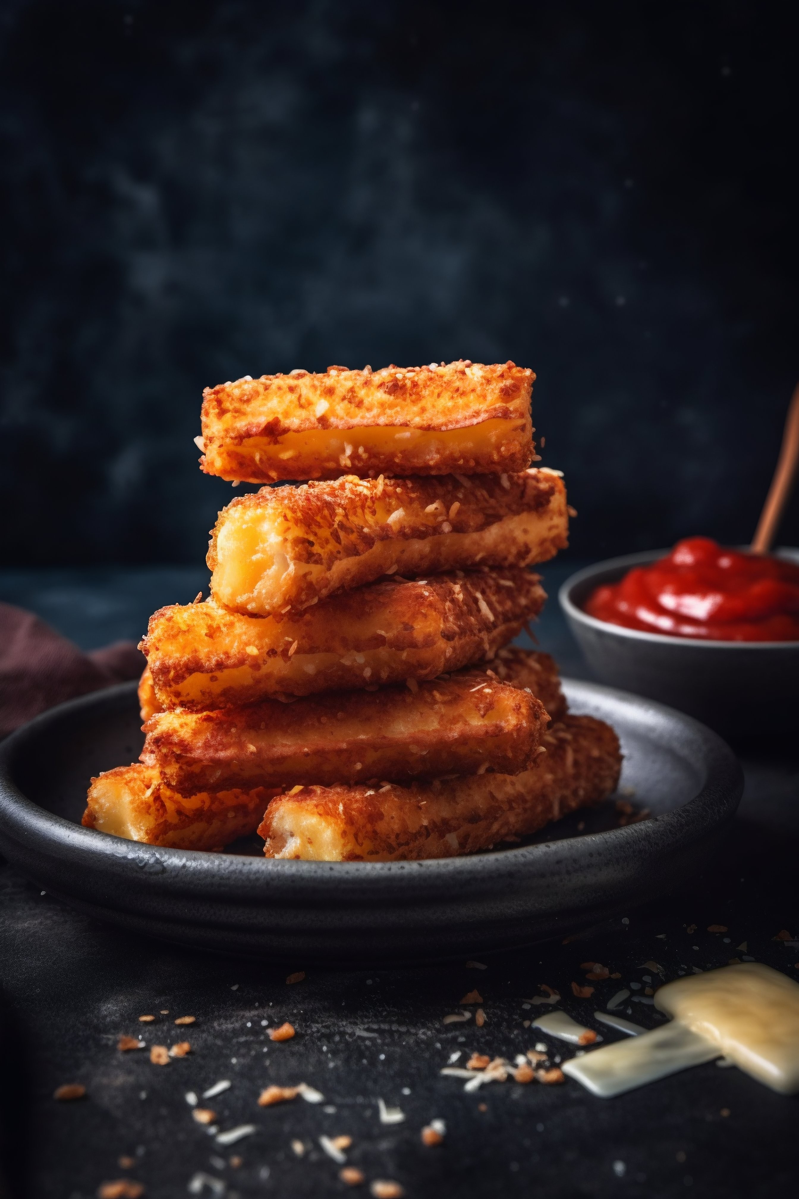 Palitos de queijo fritos crocantes