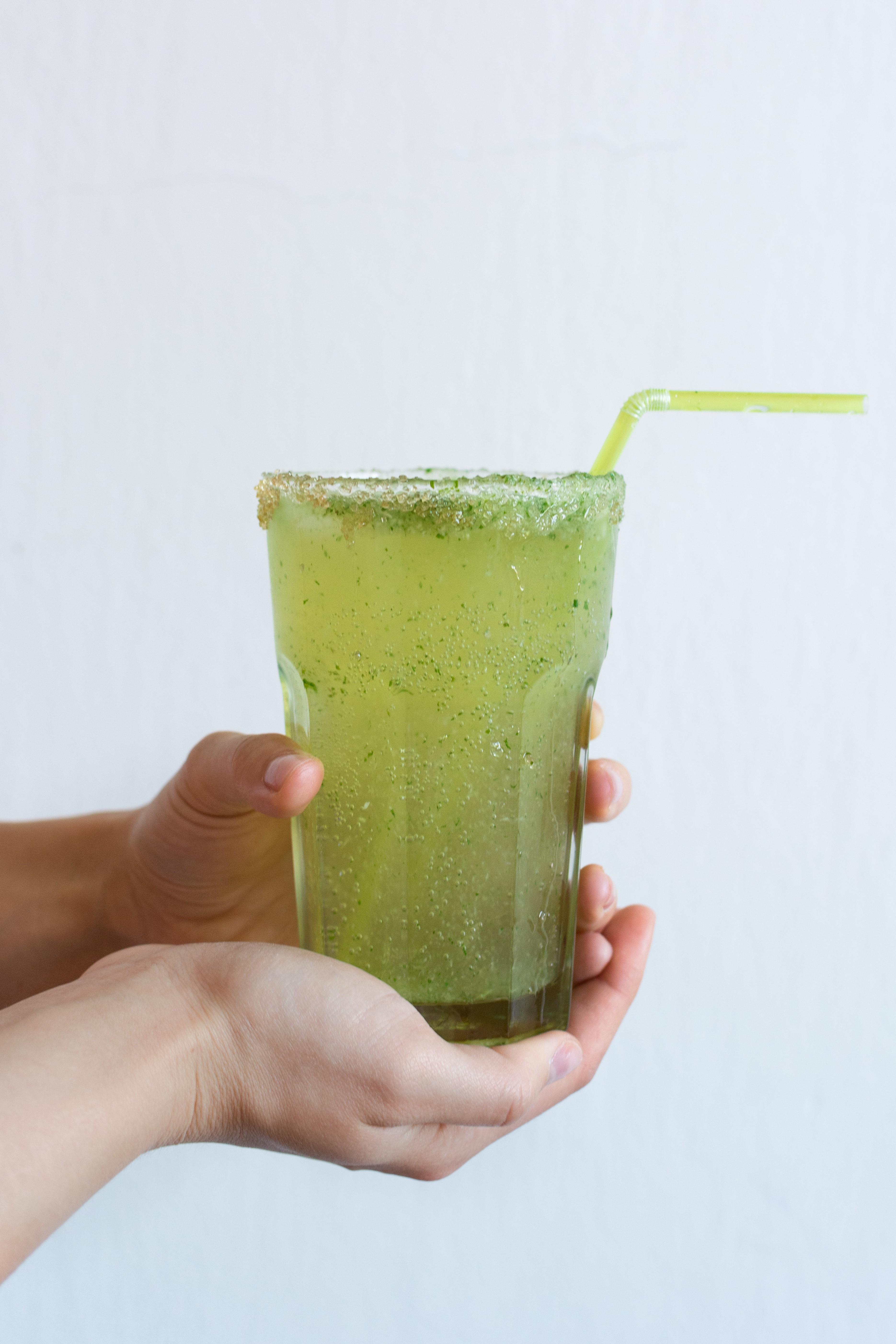 Glass of homemade cucumber lemonade