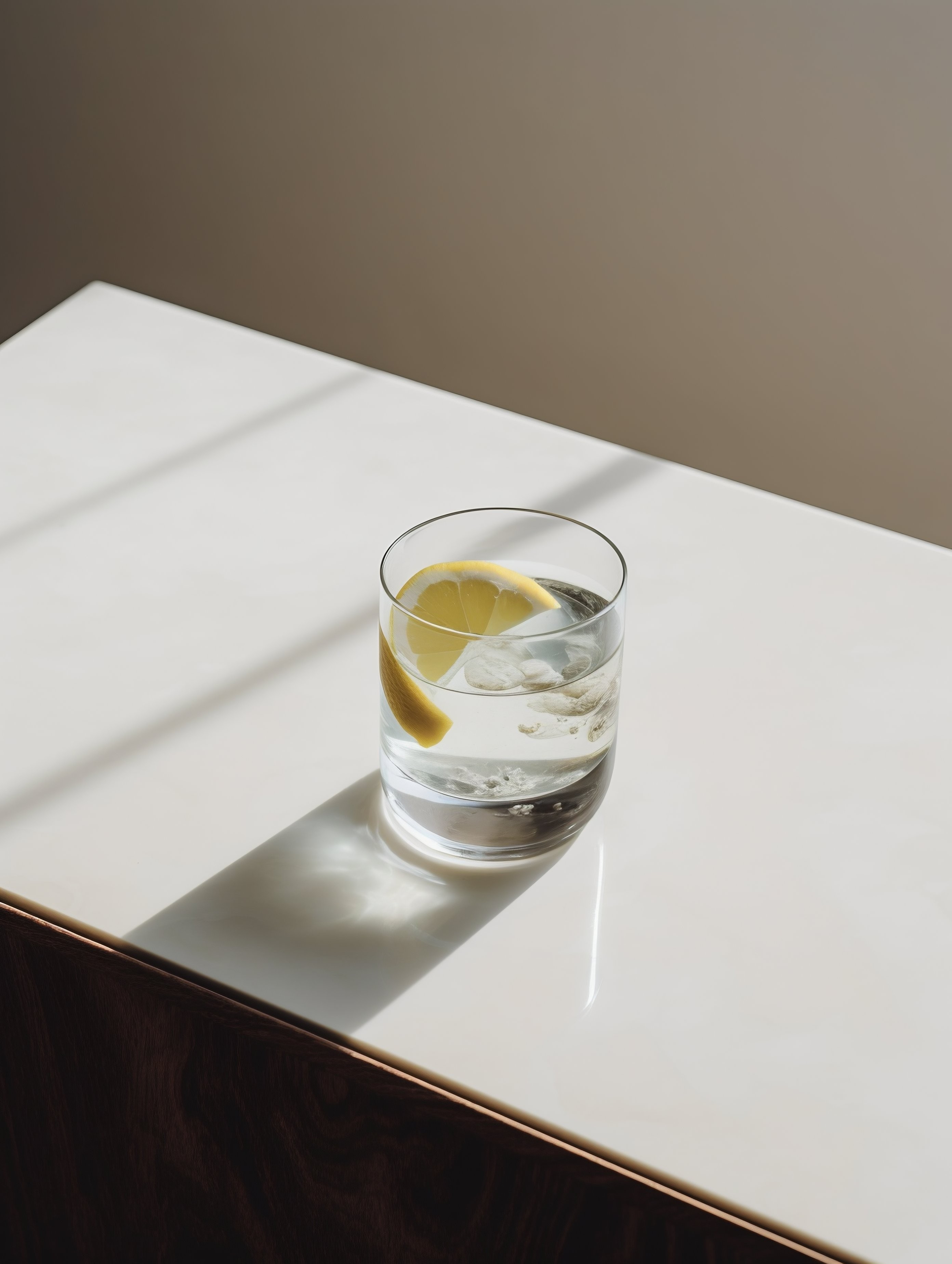 Glass of water with lemon