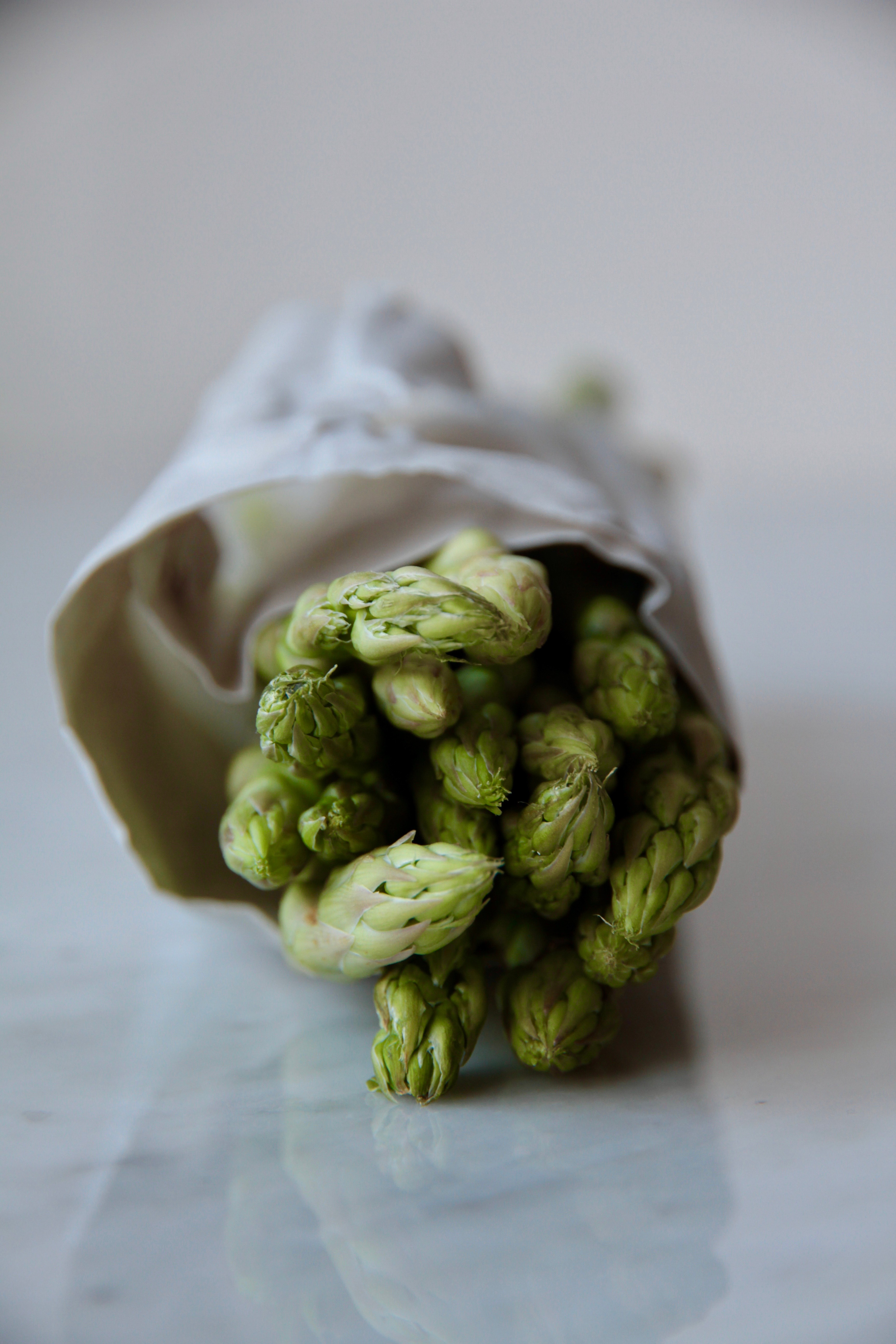 Fresh green asparagus close up