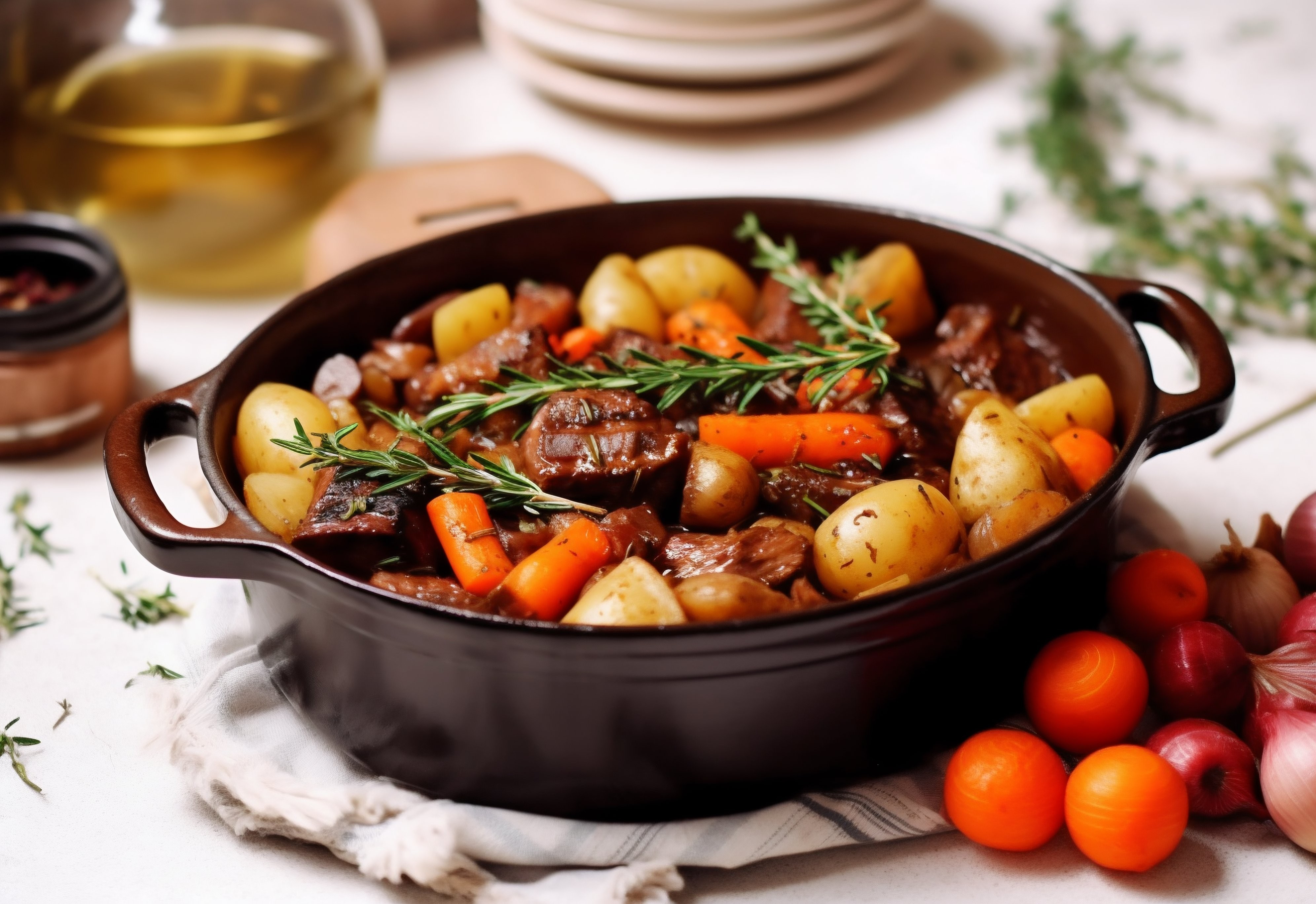 Ensopado Suculento de Carne com Legumes Raiz