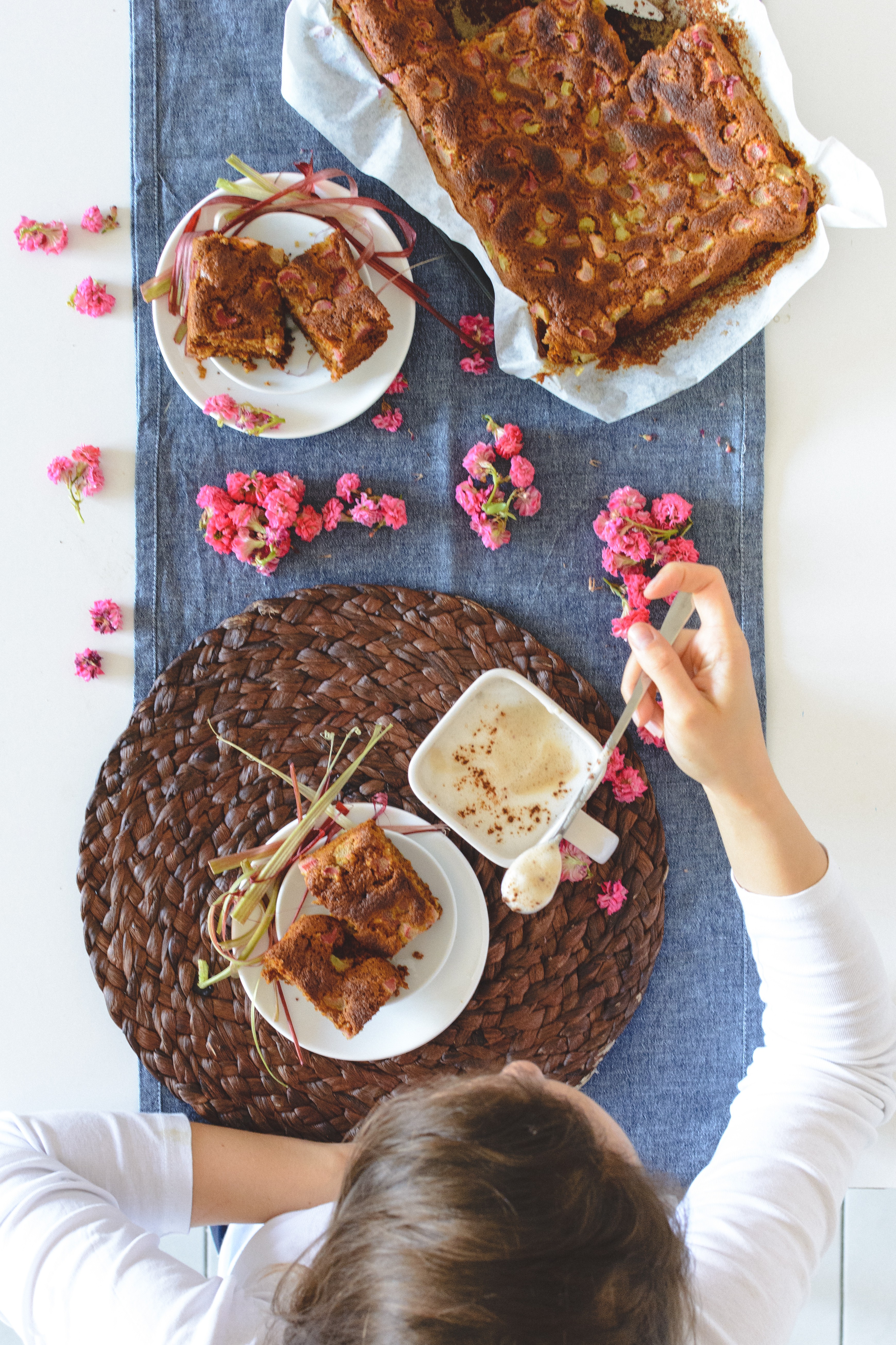 Pastel de ruibarbo casero