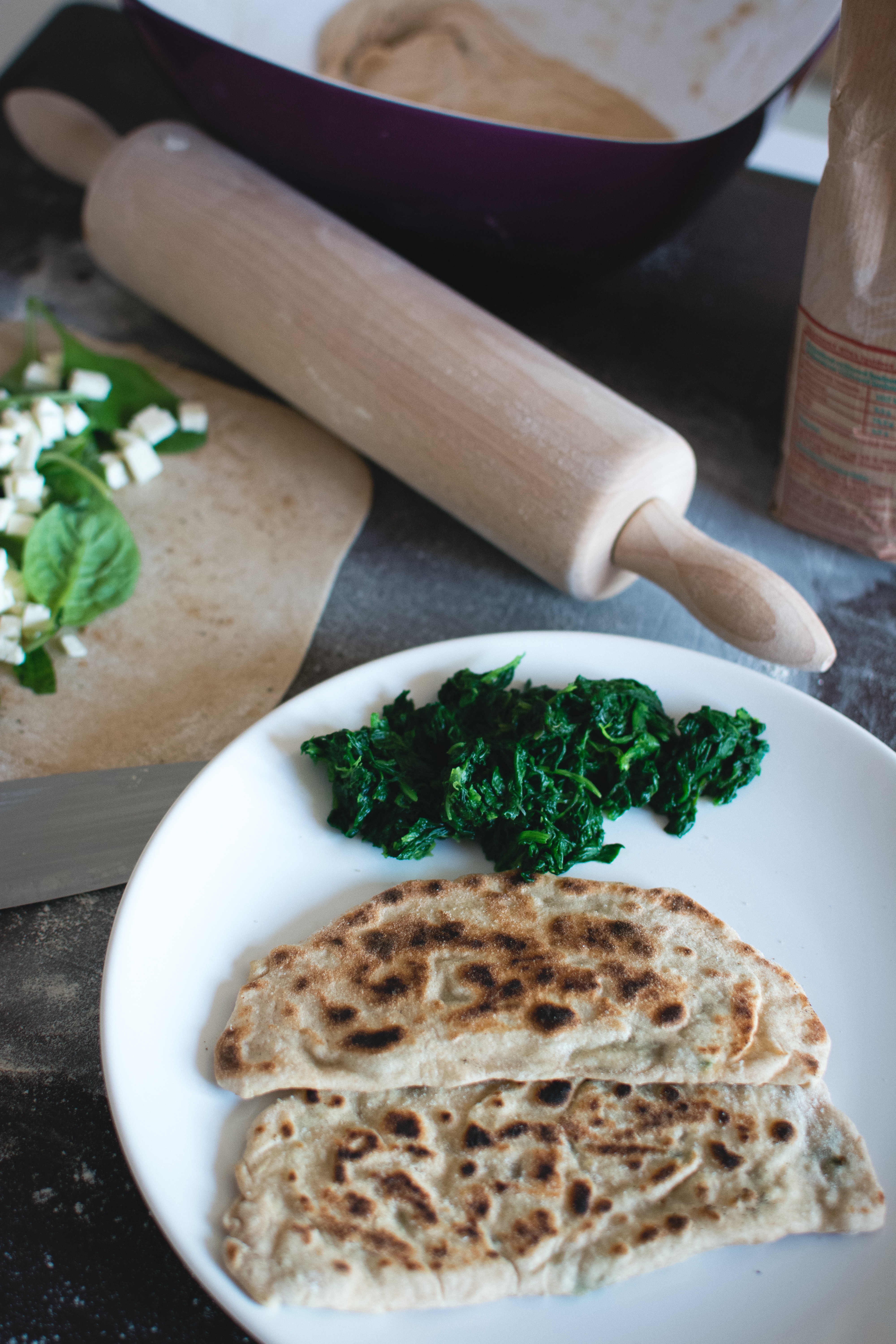 Homemade turkish Gozleme