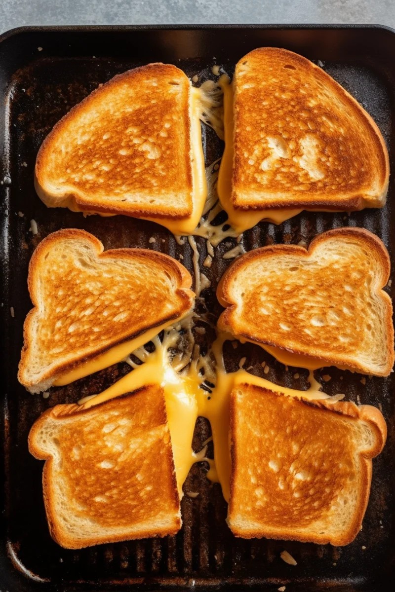 Irresistible Primer Plano de Sándwich de Queso a la Parrilla