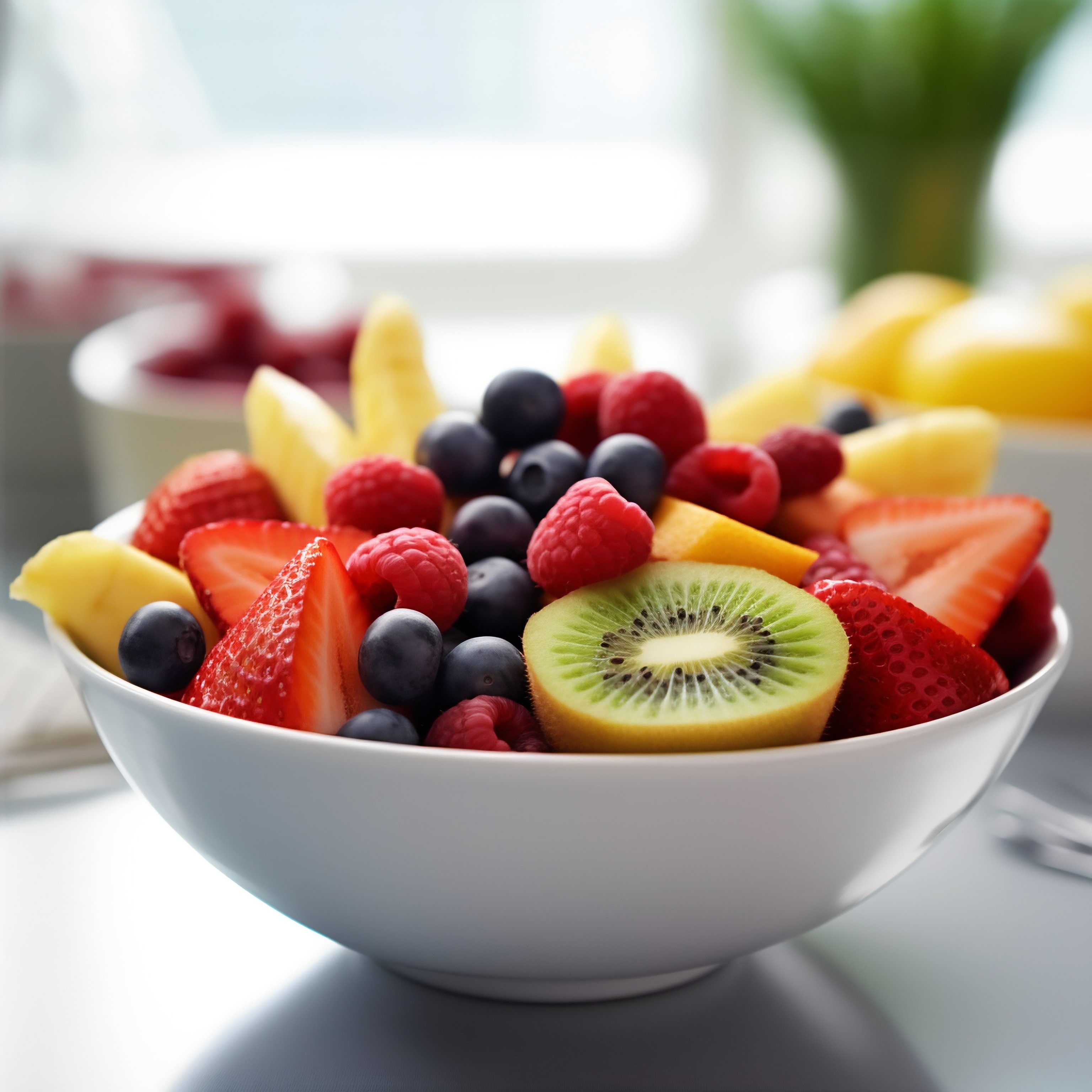Salada de frutas com kiwi berries