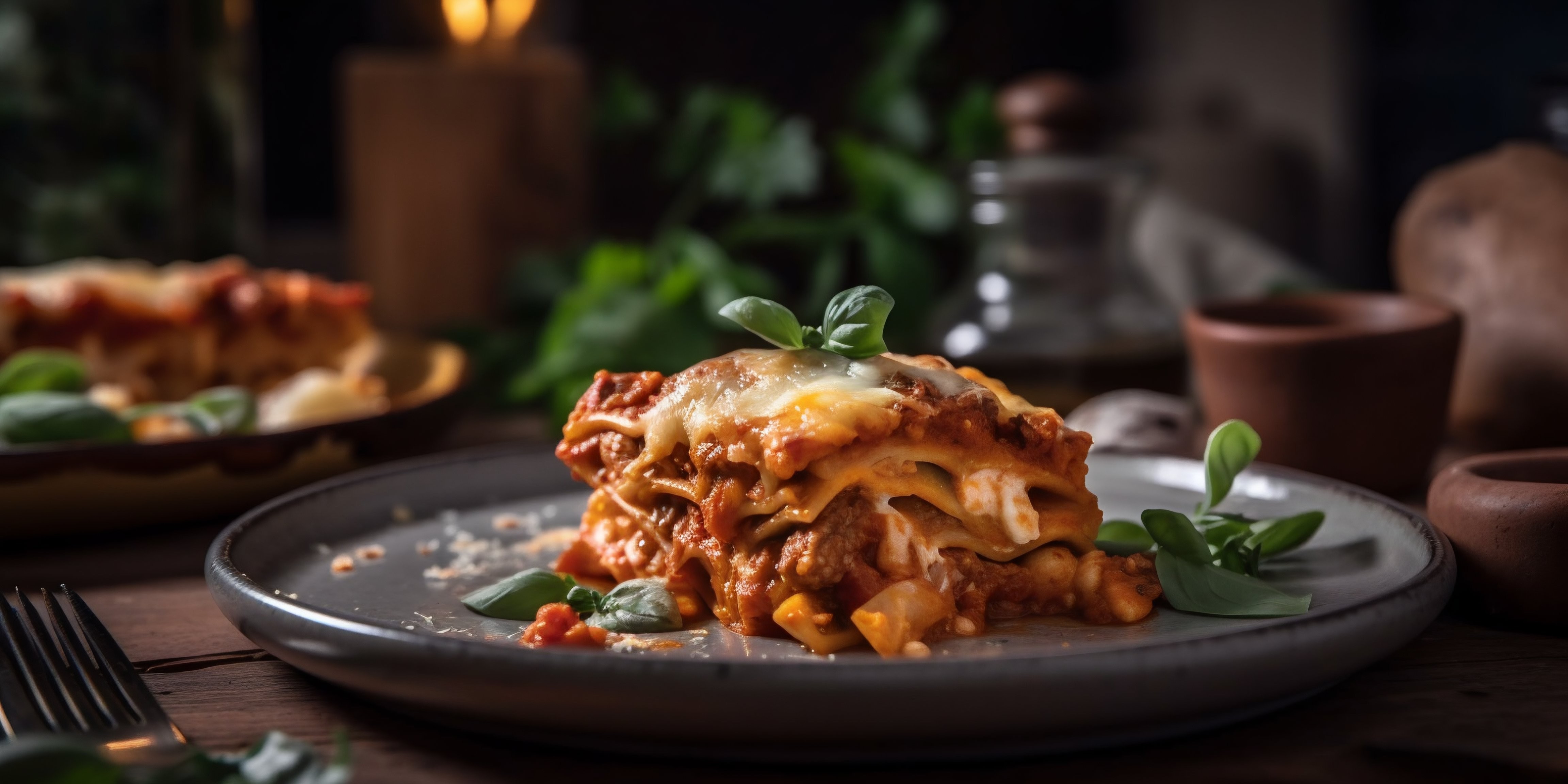 Lasanha Bolognese derretendo com bastante queijo
