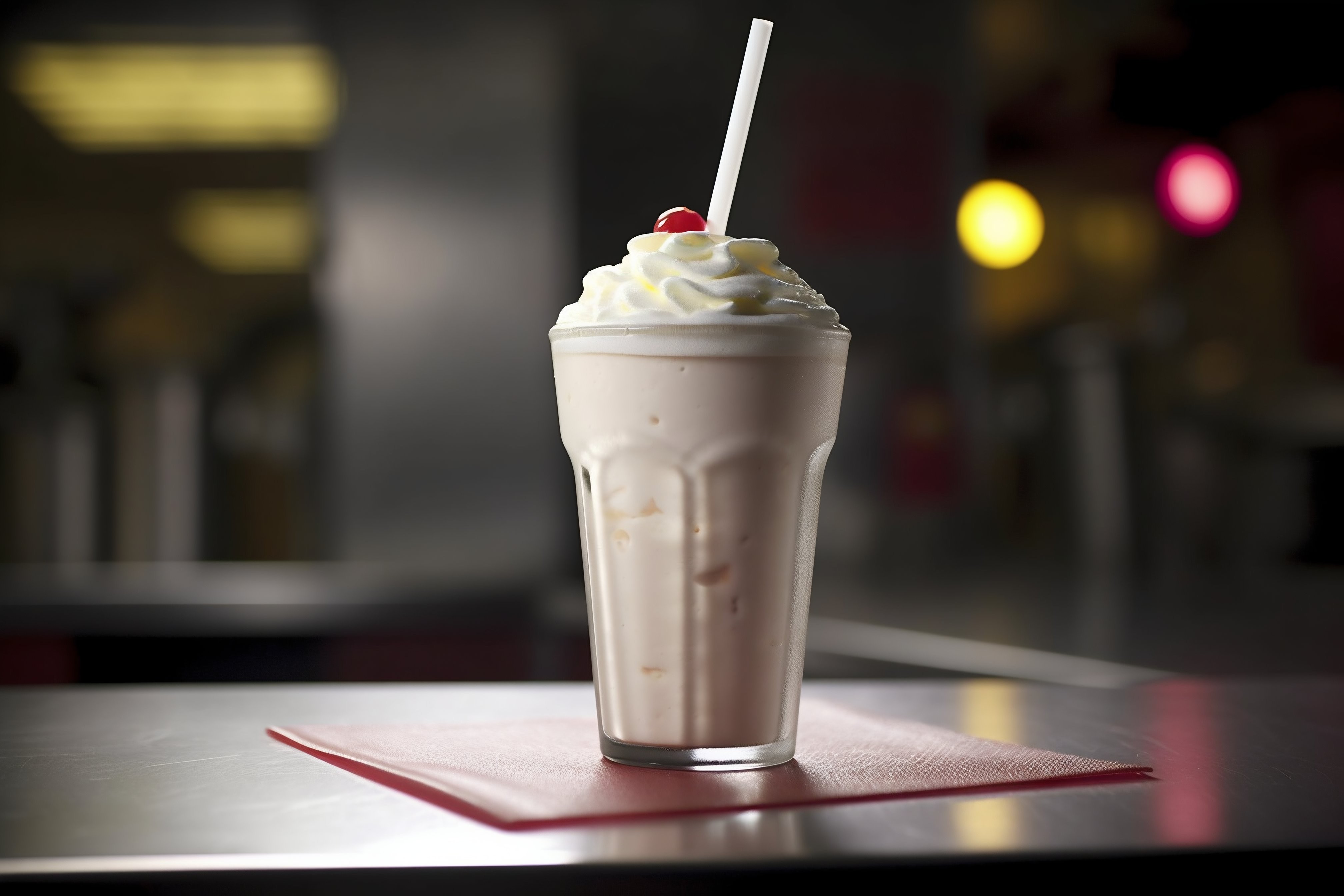 Milkshake com cereja em cima