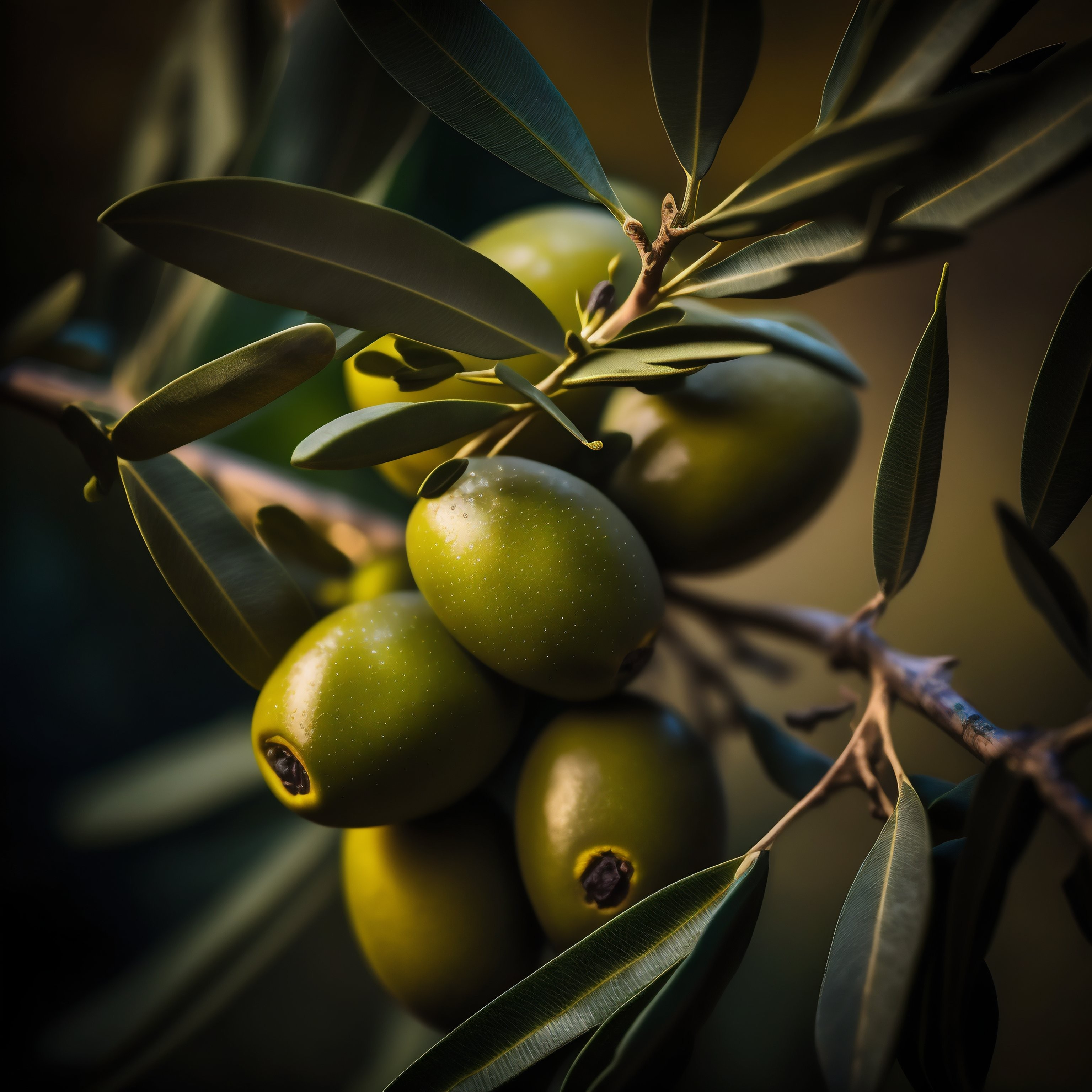 Aceitunas en un olivo