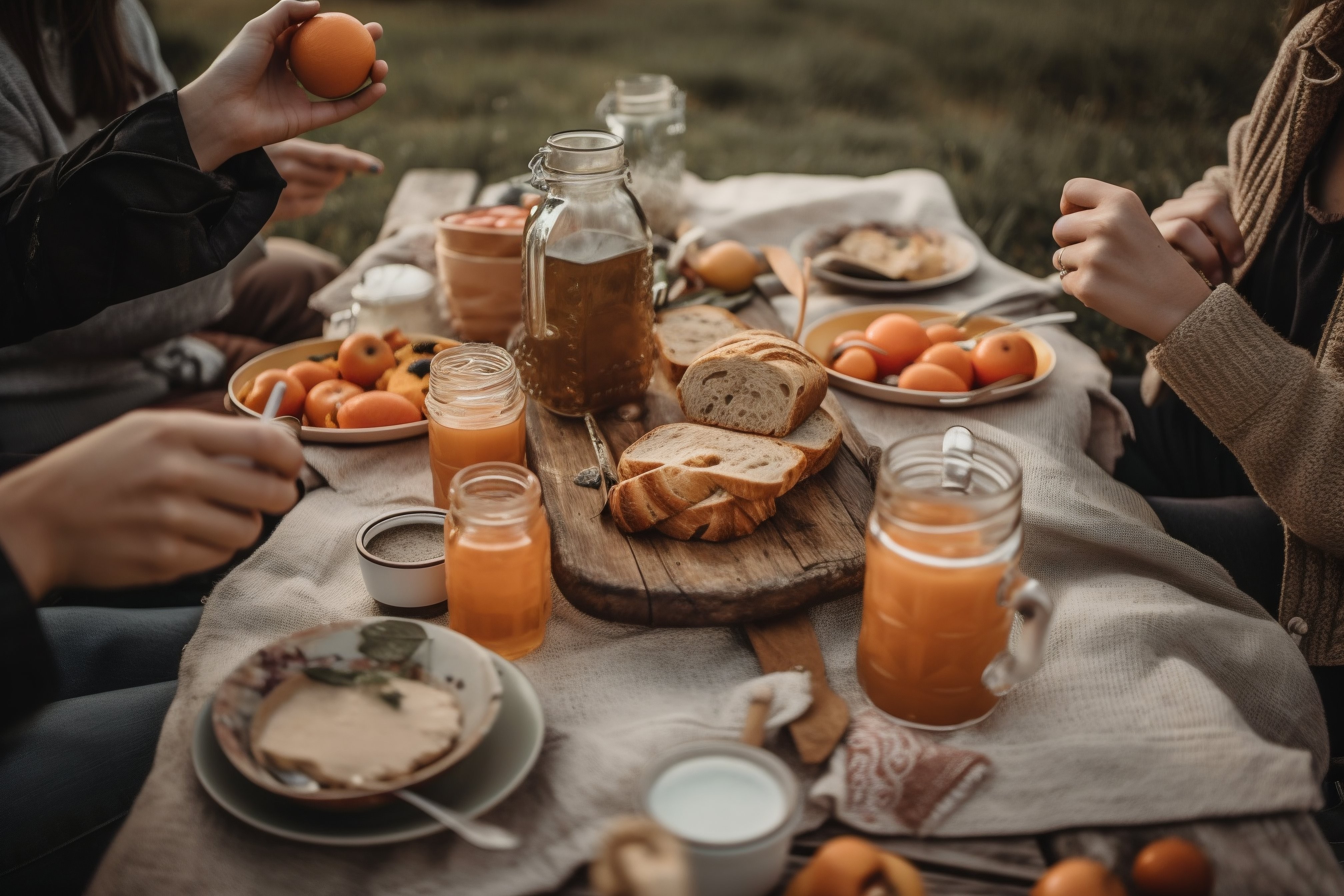 Desayuno de picnic al aire libre