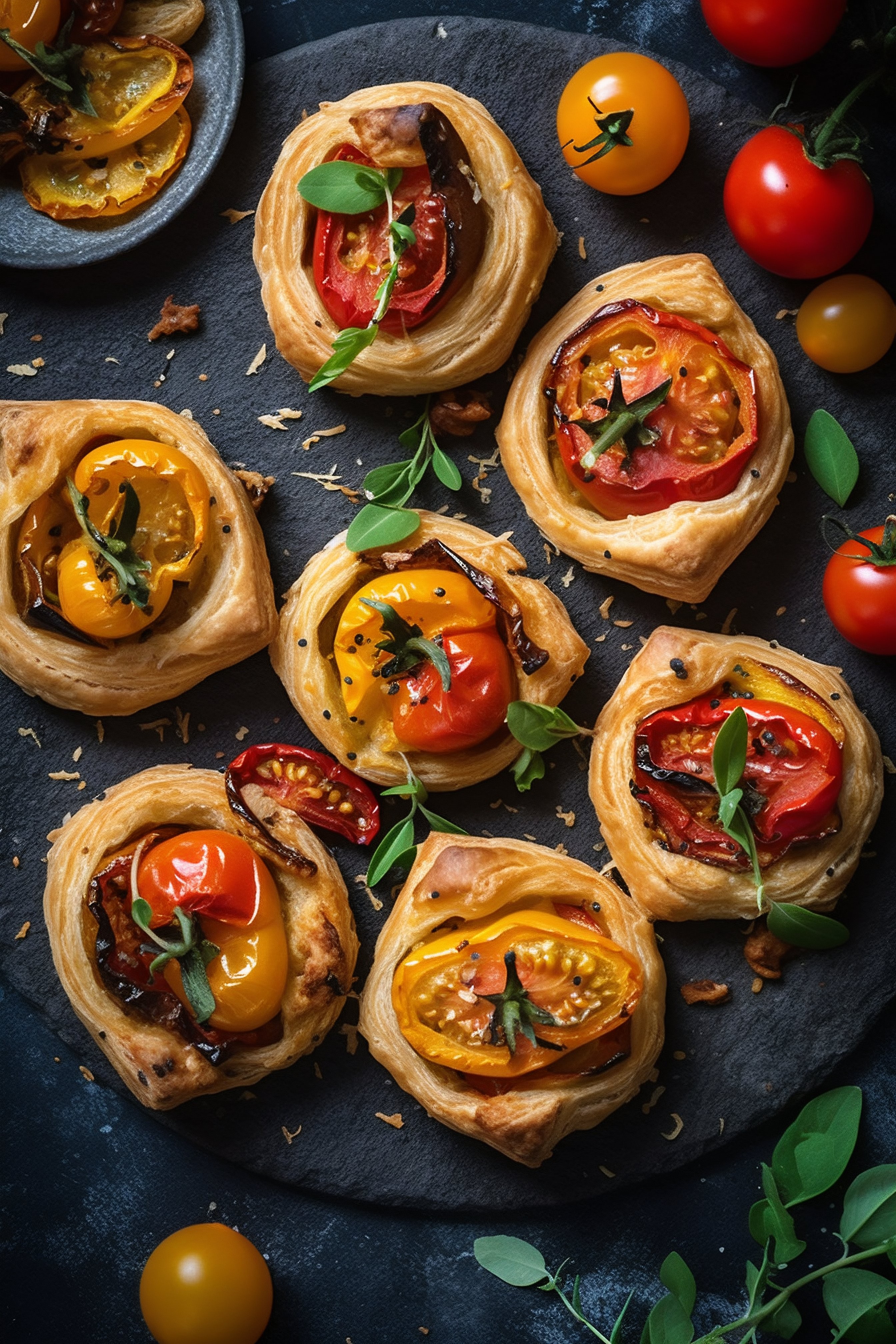 Massa folhada com tomates