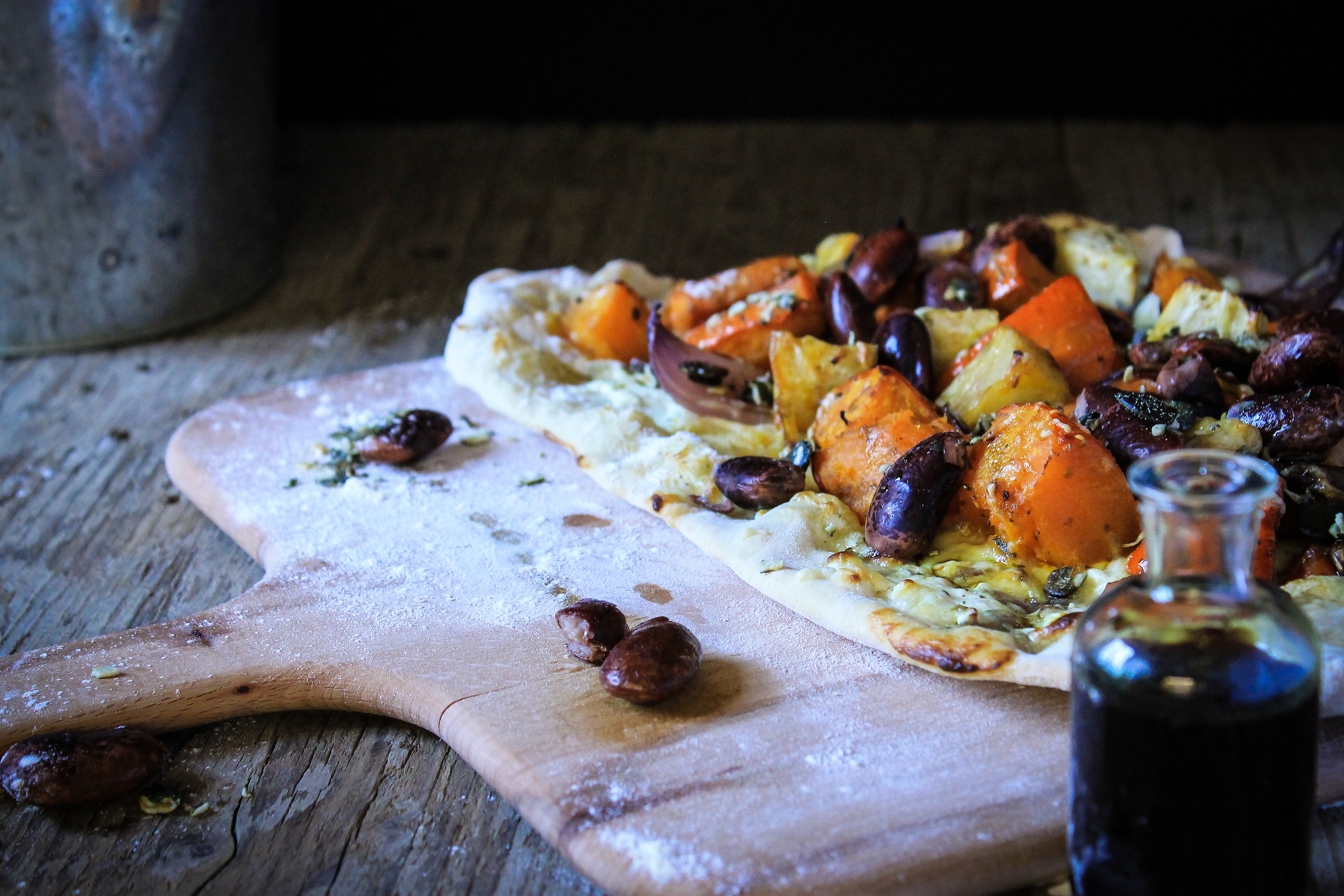 Tarta flambee de calabaza