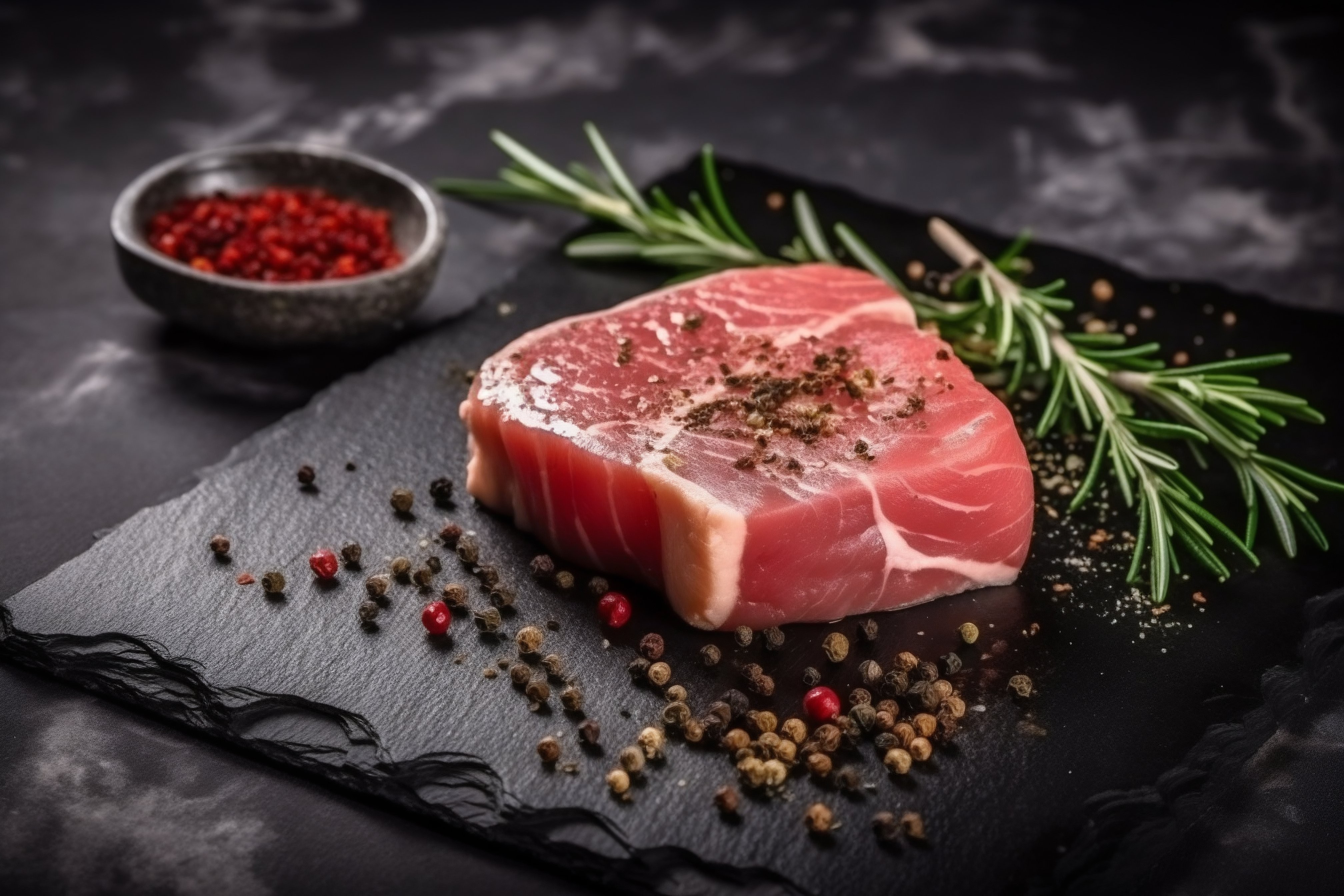 生牛排配胡椒