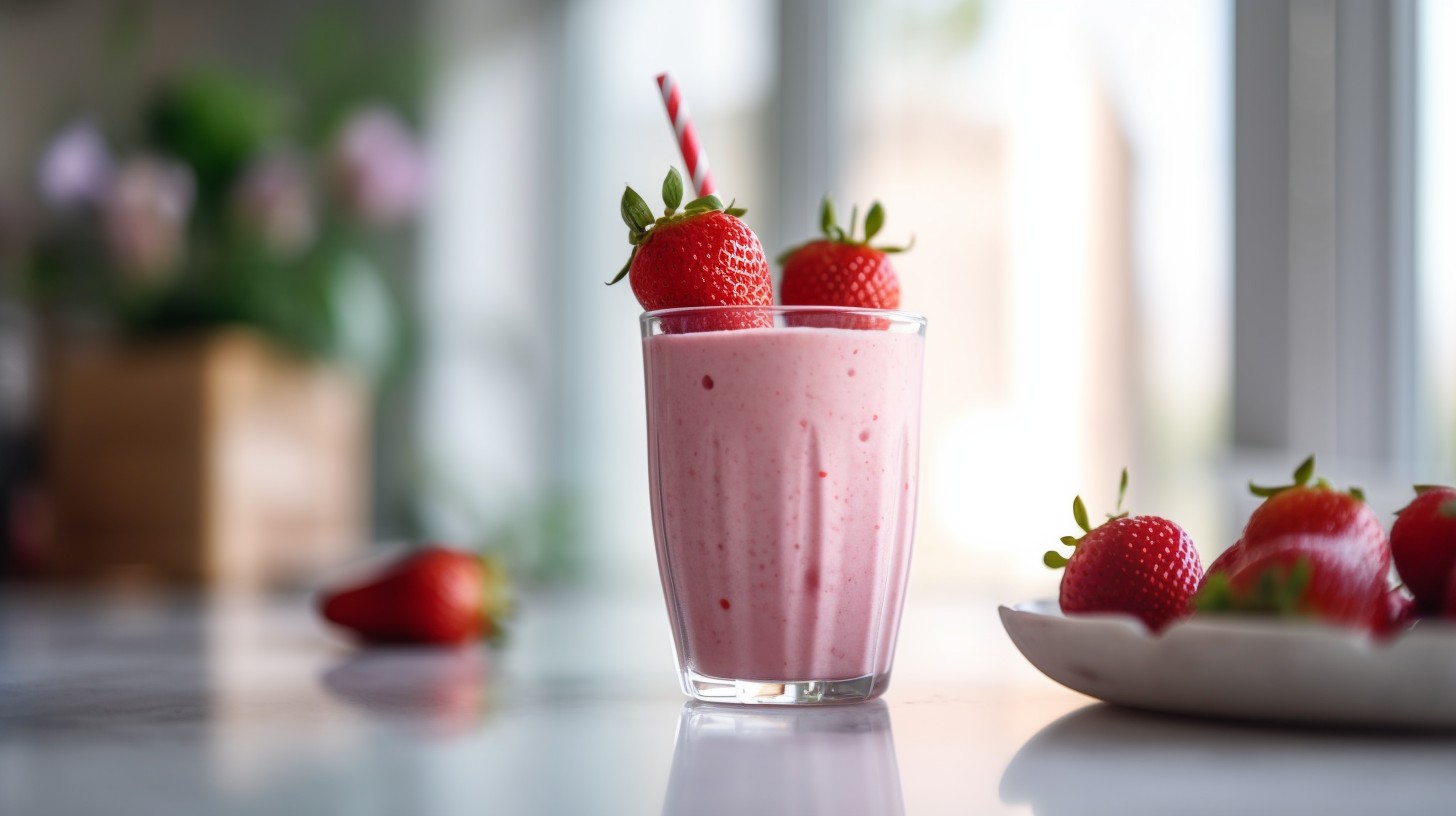 Batido Refrescante de Fresas en un Vaso Clásico