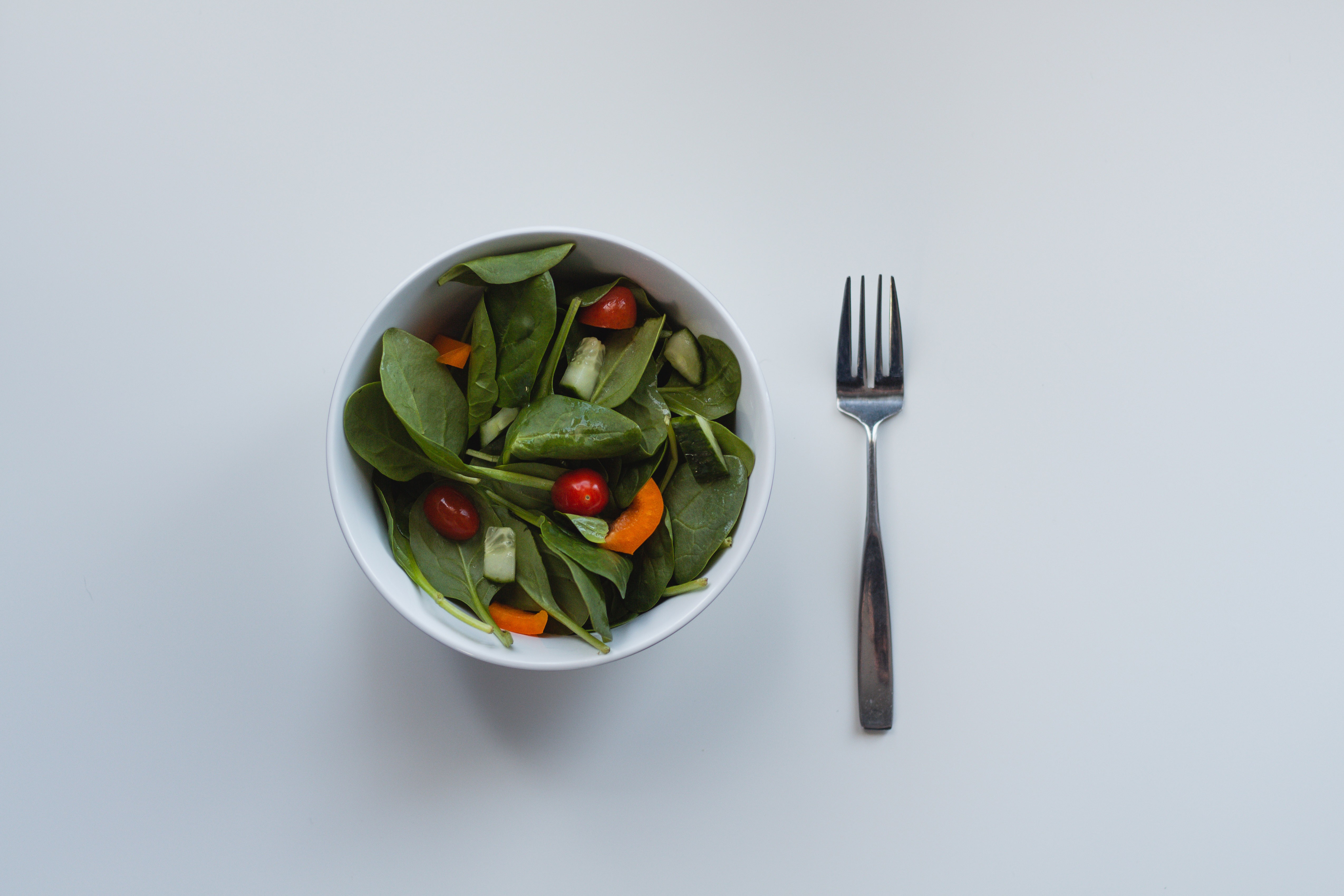 Simple green salad in a bowl