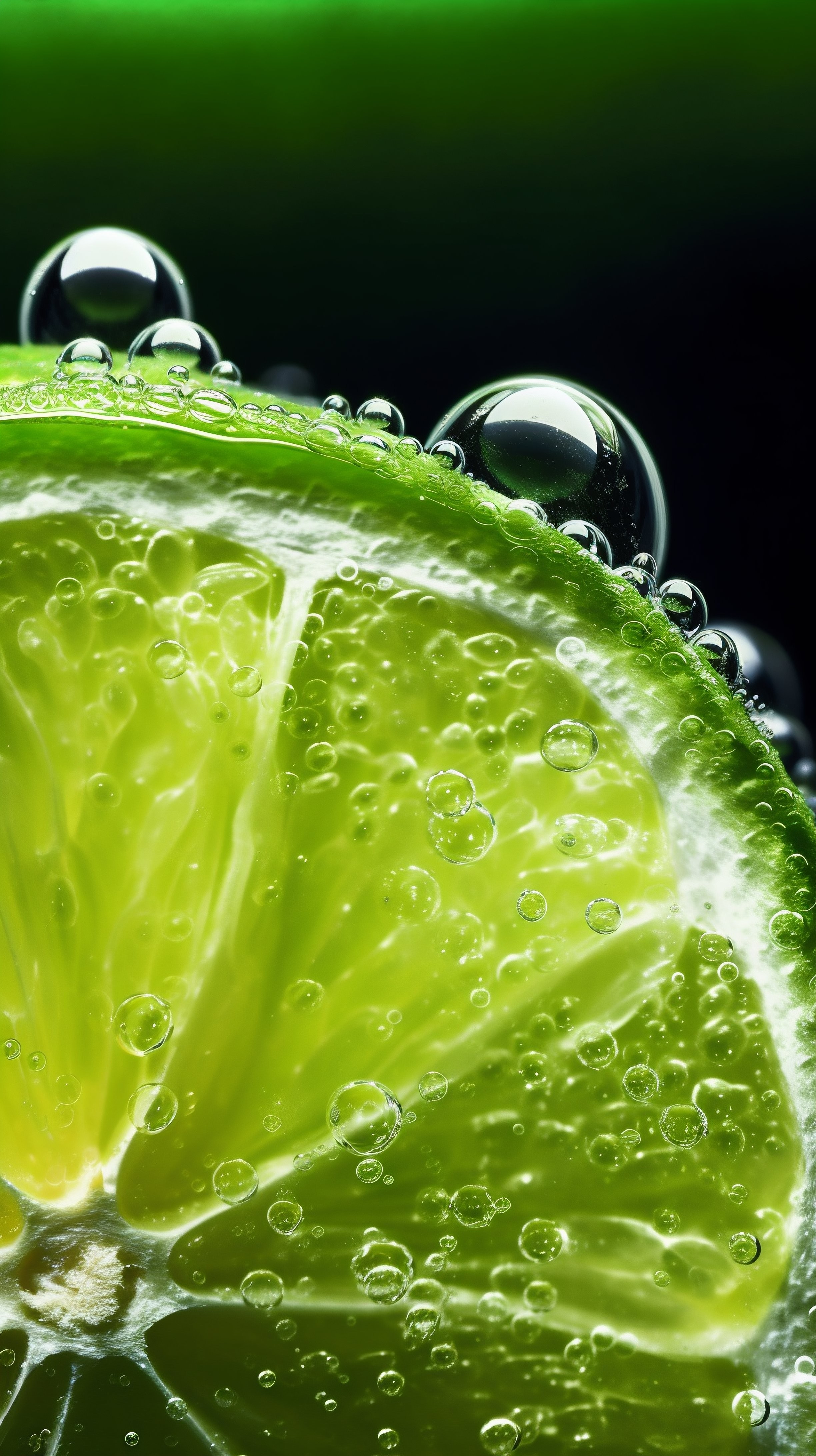 Slice of lime under water