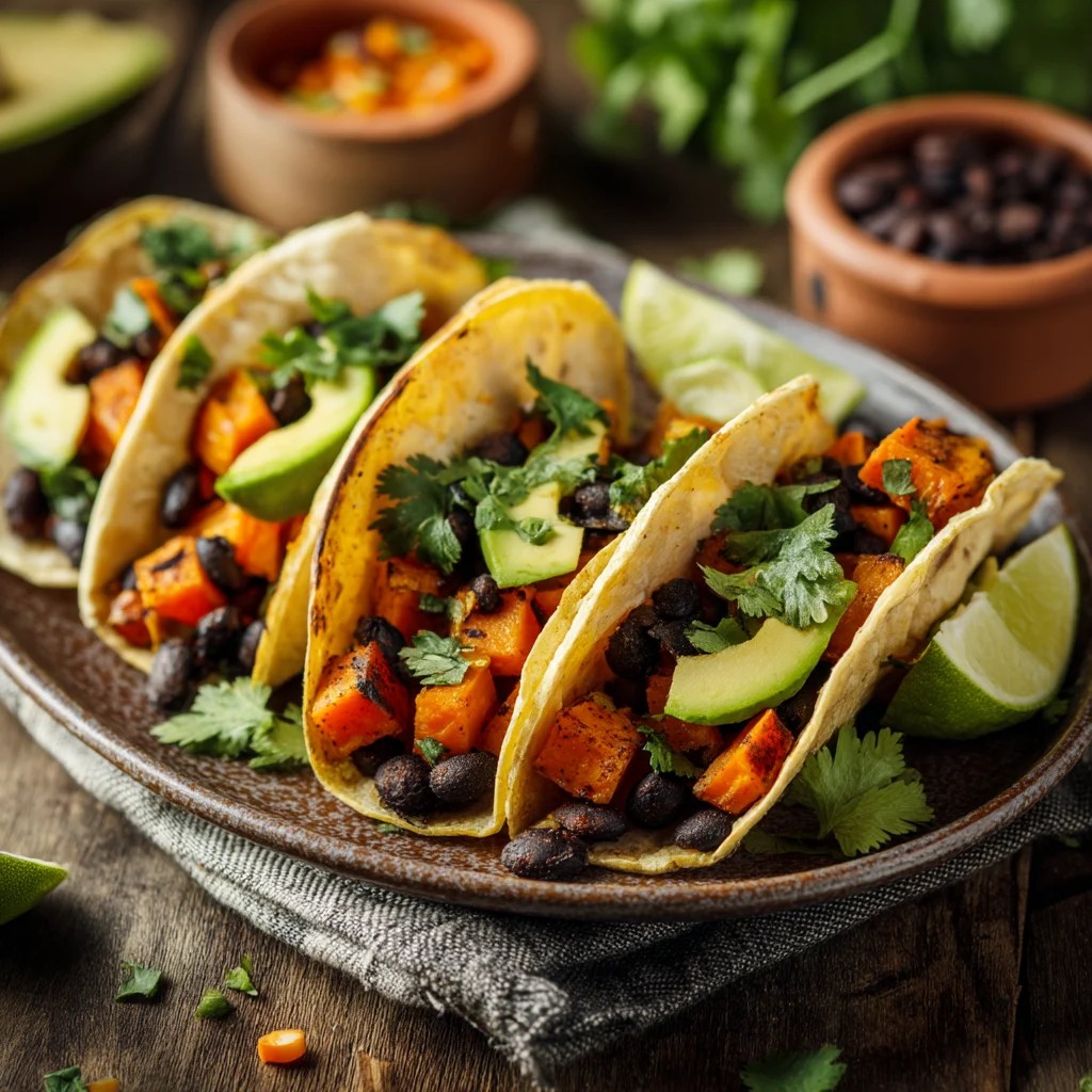 Smoky Sweet Potato Tacos with Black Beans