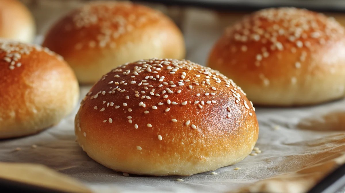 Soft Sesame Burger Buns Freshly Baked