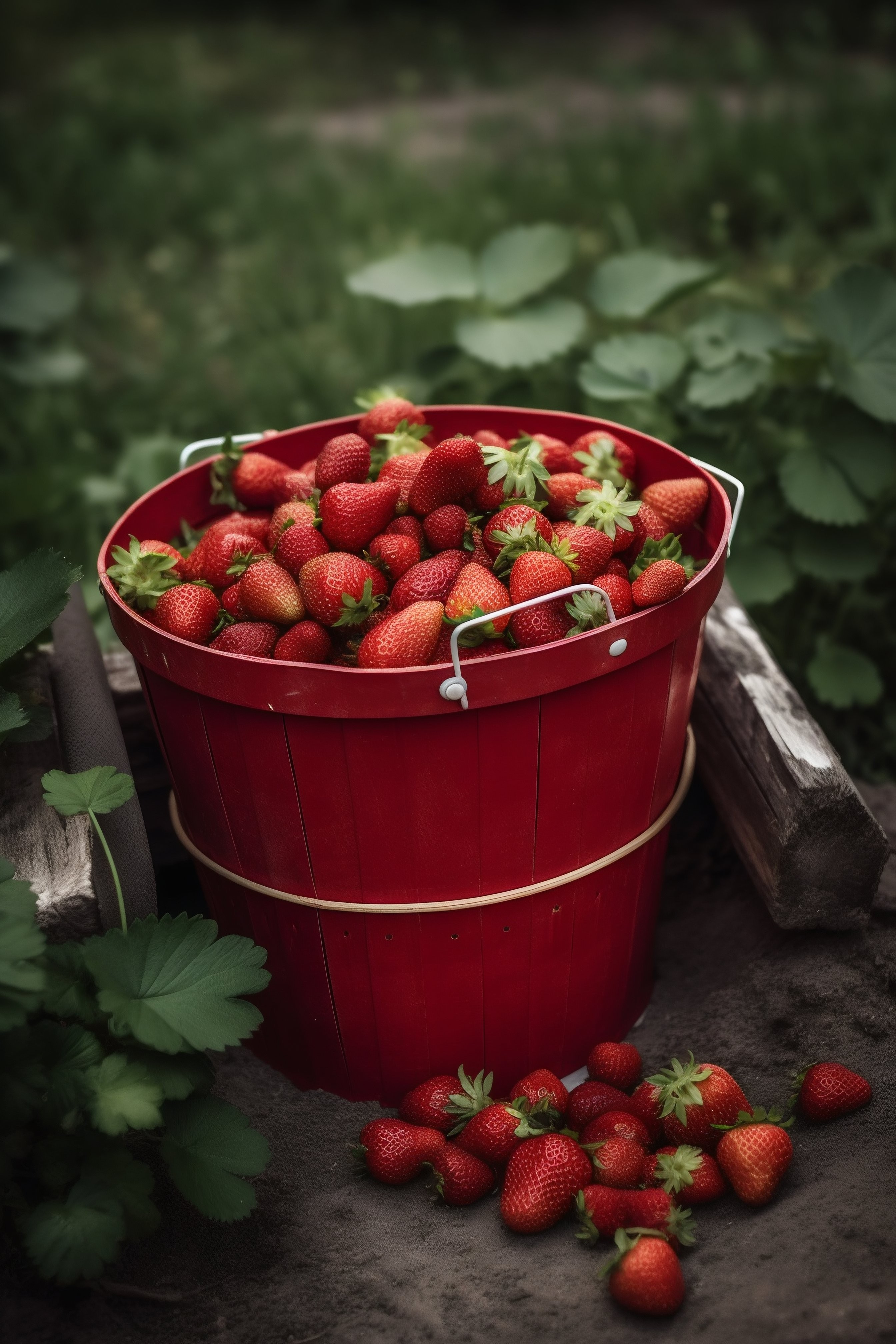 버킷에 담긴 딸기