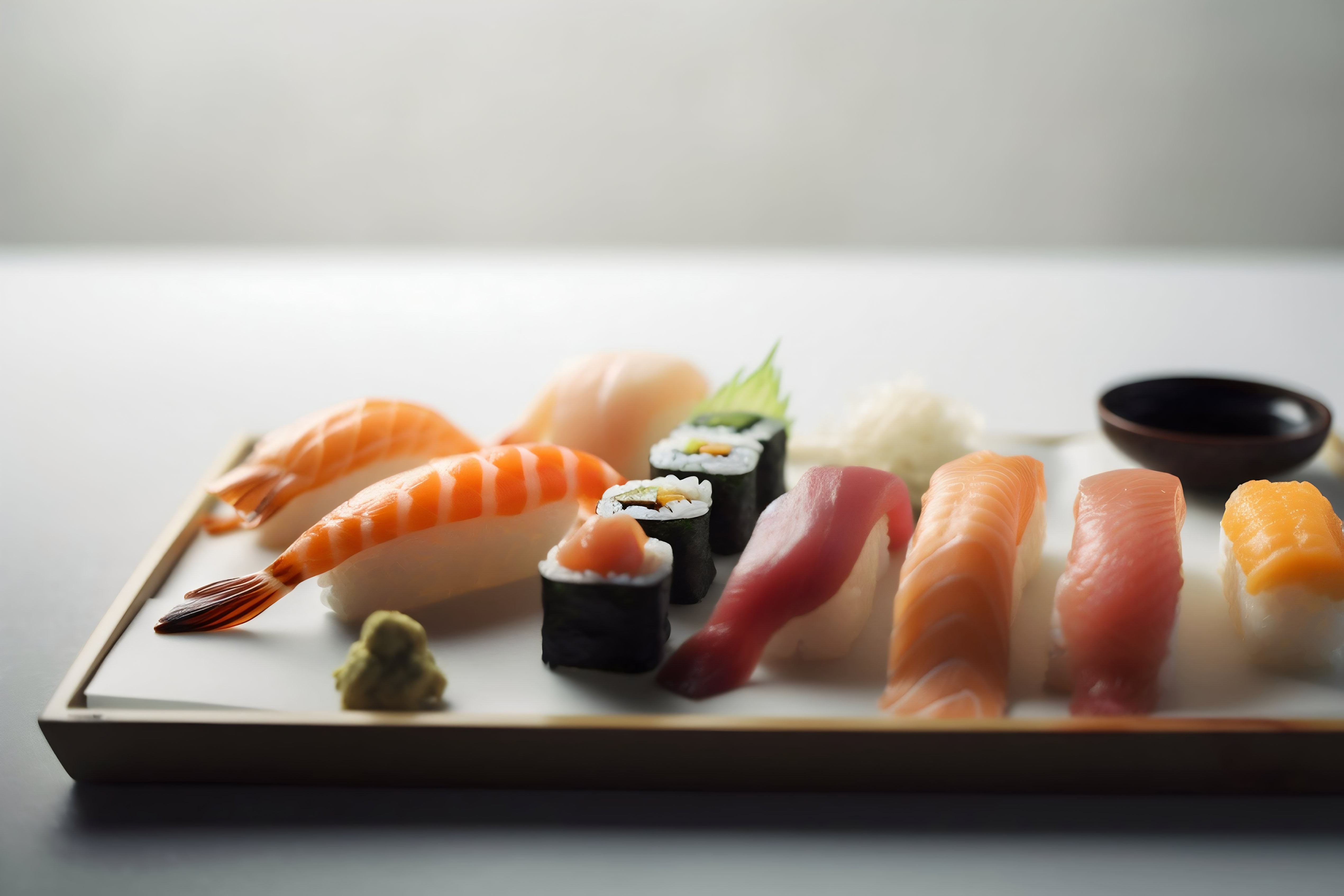 Prato de sushi com uma variedade de nigiri
