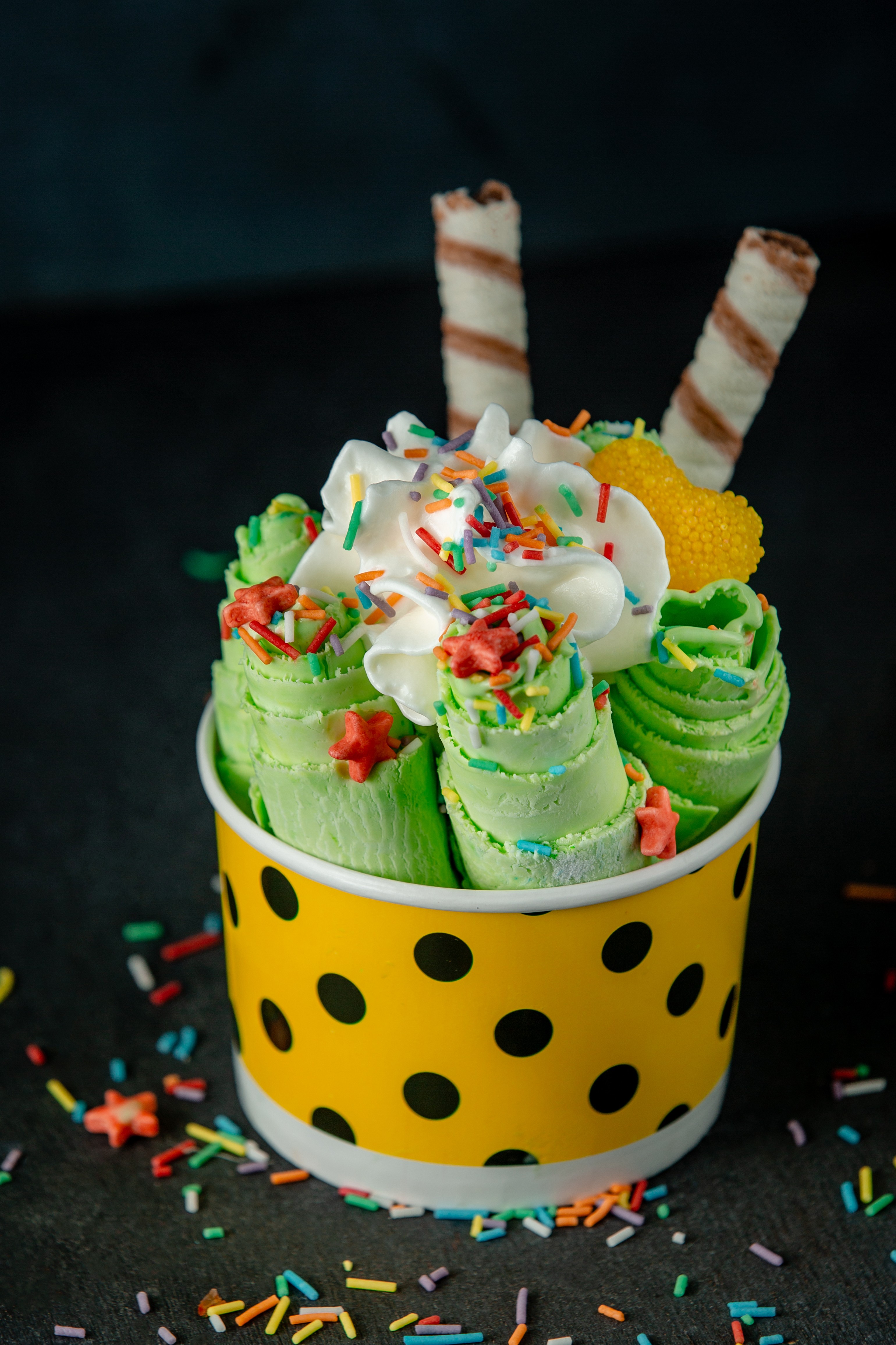 Thai ice cream roll whipped