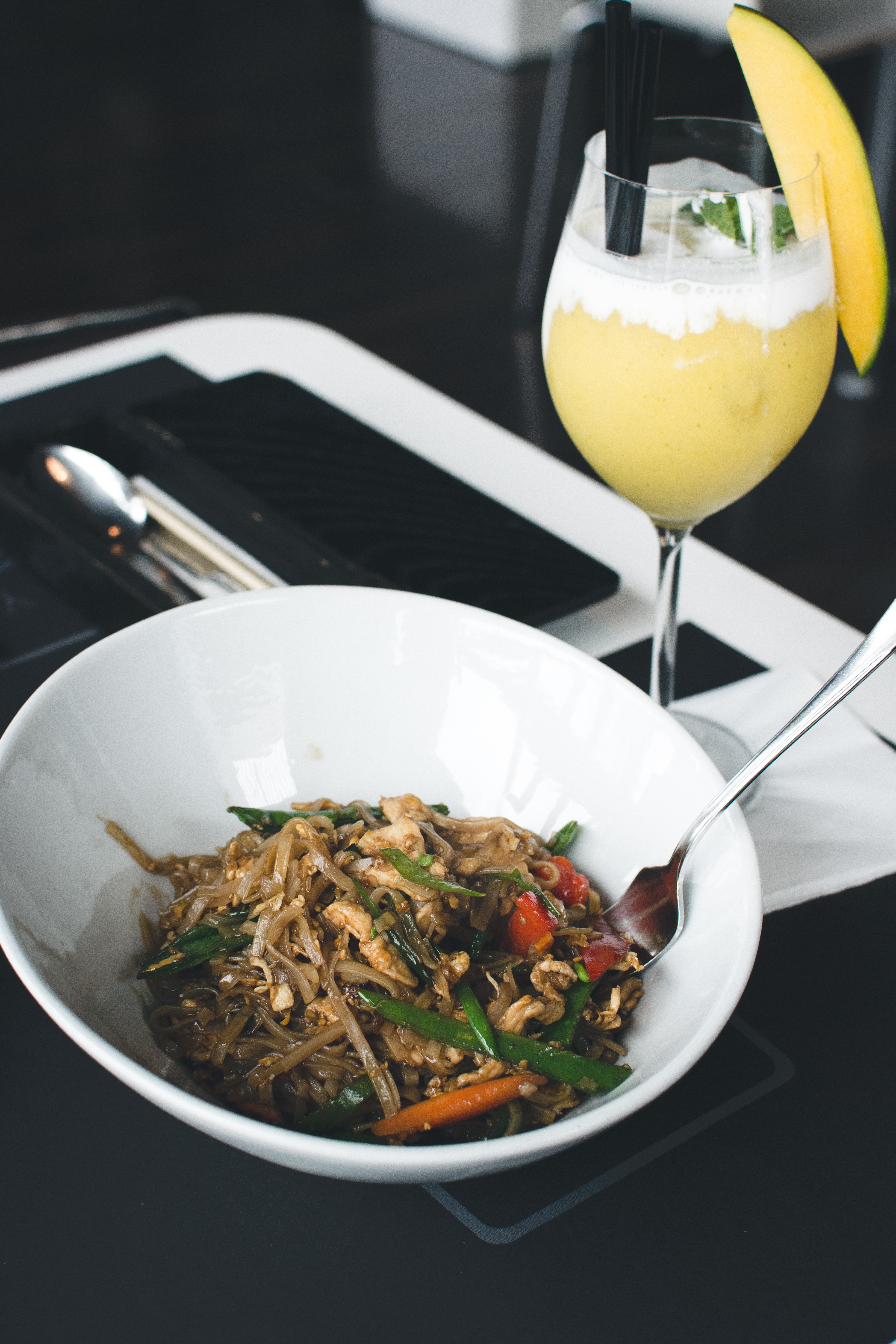 Thai noodles in a restaurant