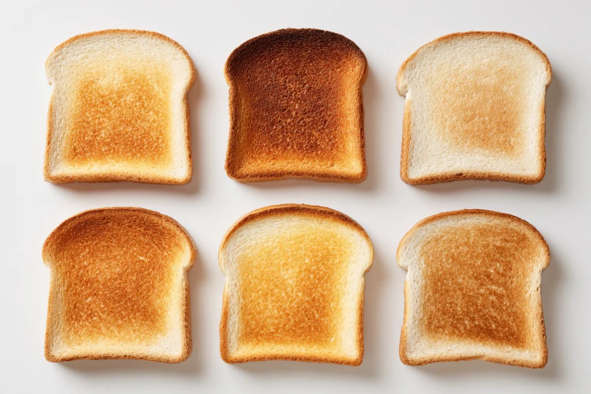 Toasted Bread Slices with Varied Golden Brown Shades
