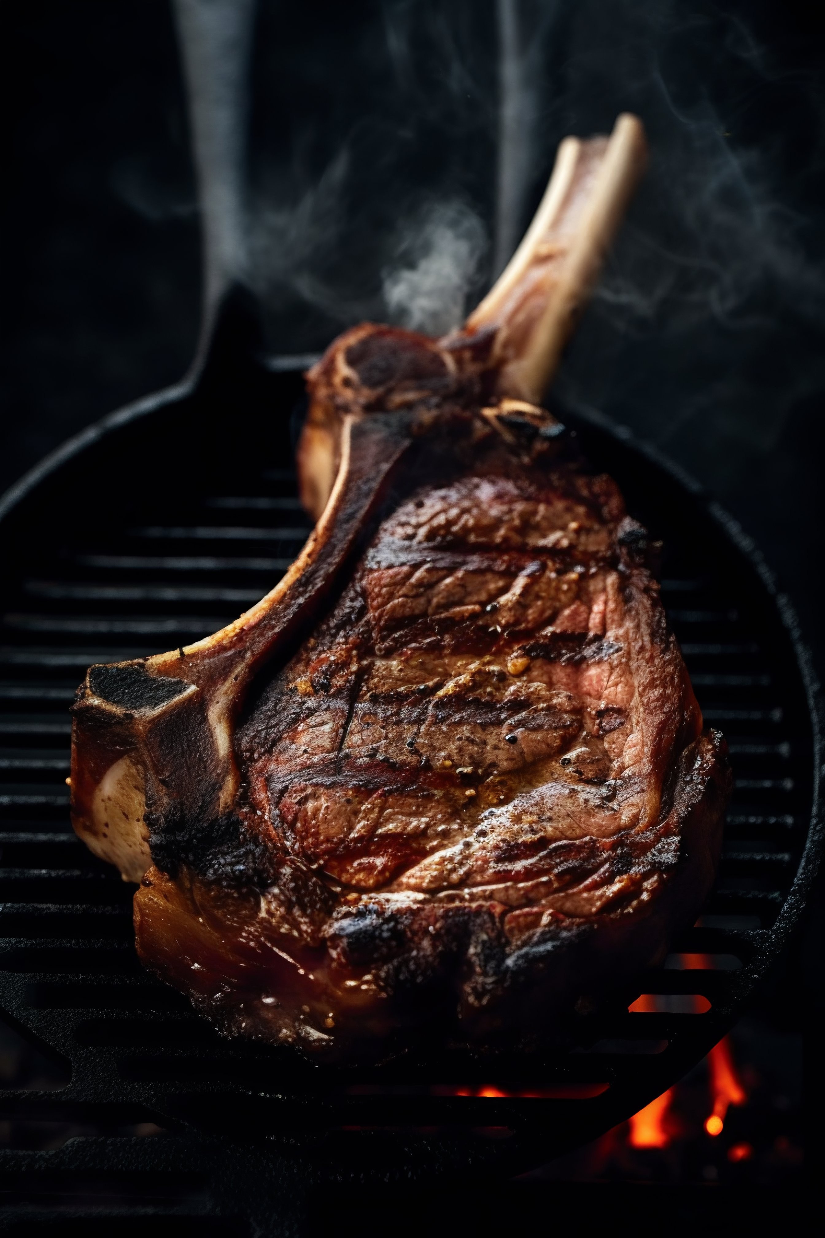 Costela Tomahawk na churrasqueira