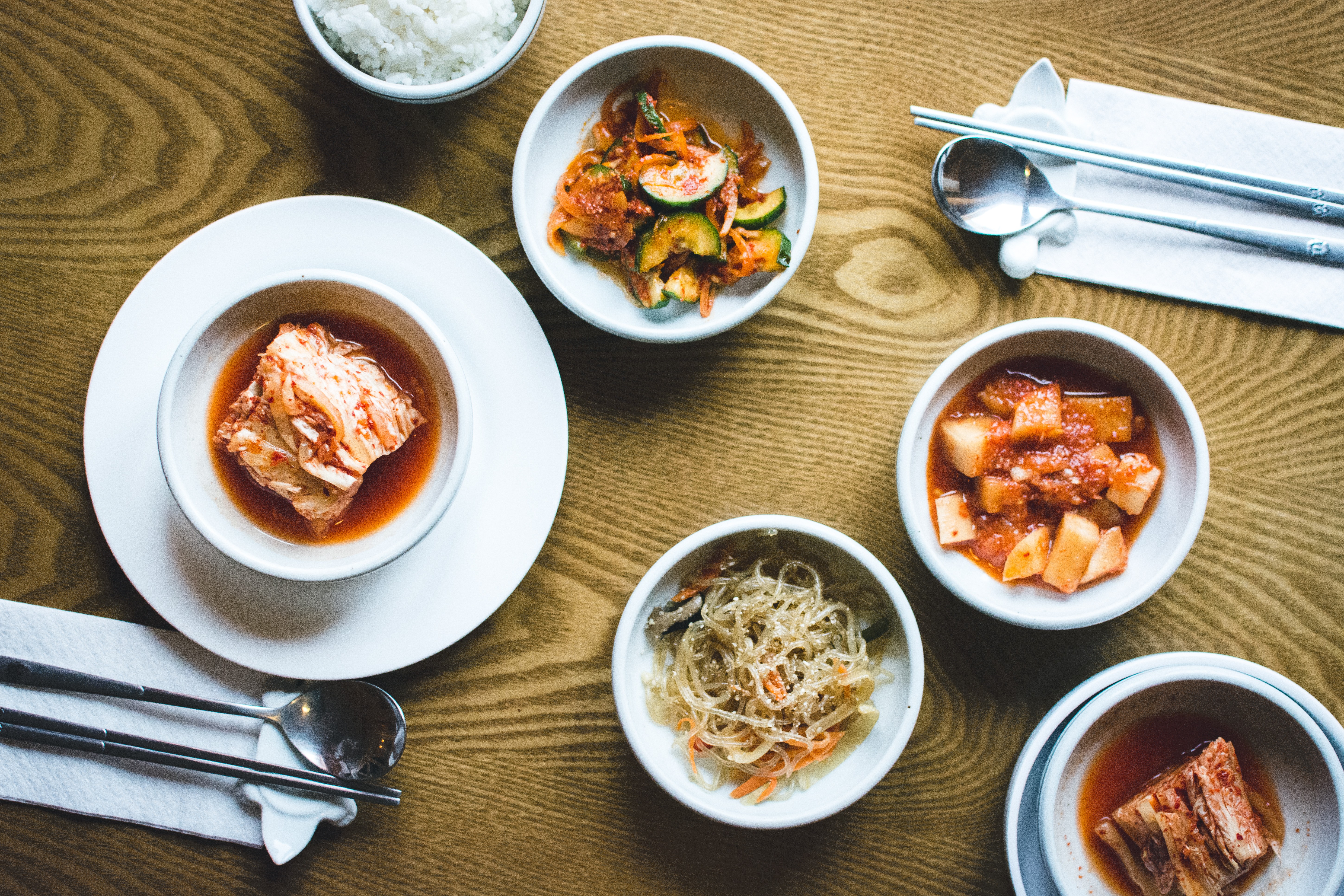 Traditional Korean food in a restaurant