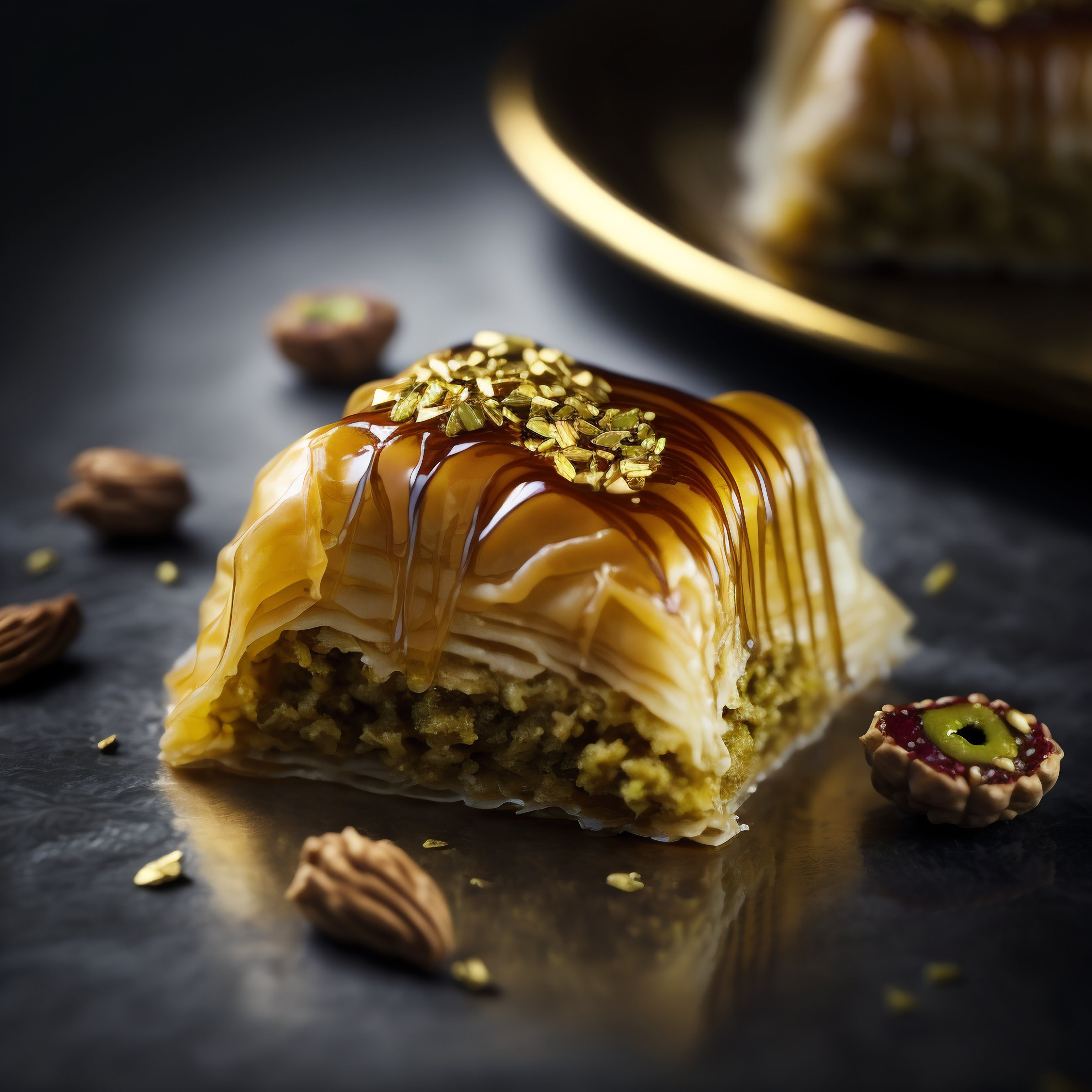 Detalle del postre tradicional turco Baklava