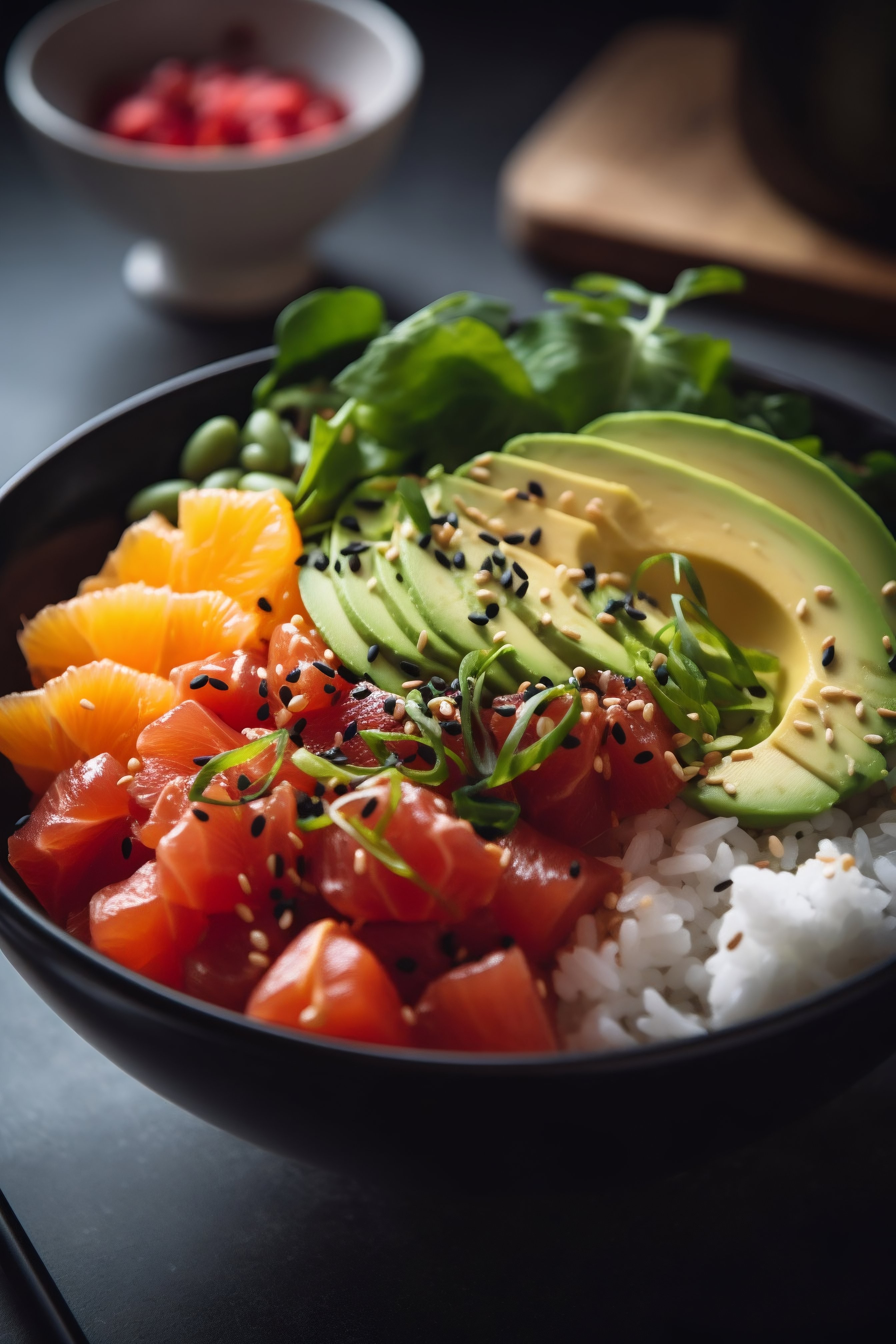 Tuna poke close-up