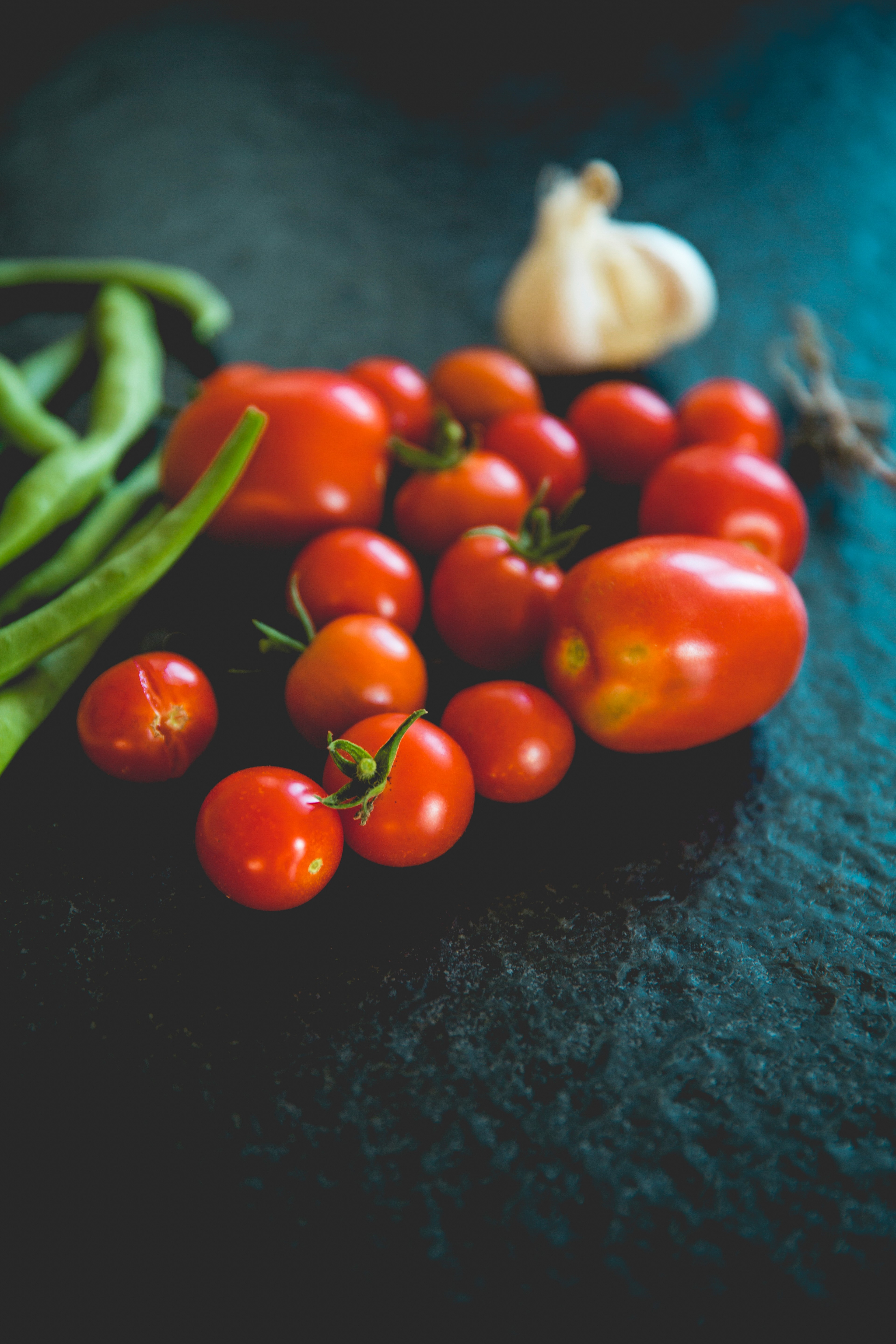 Tomatoes and other freshly harvested vegetables