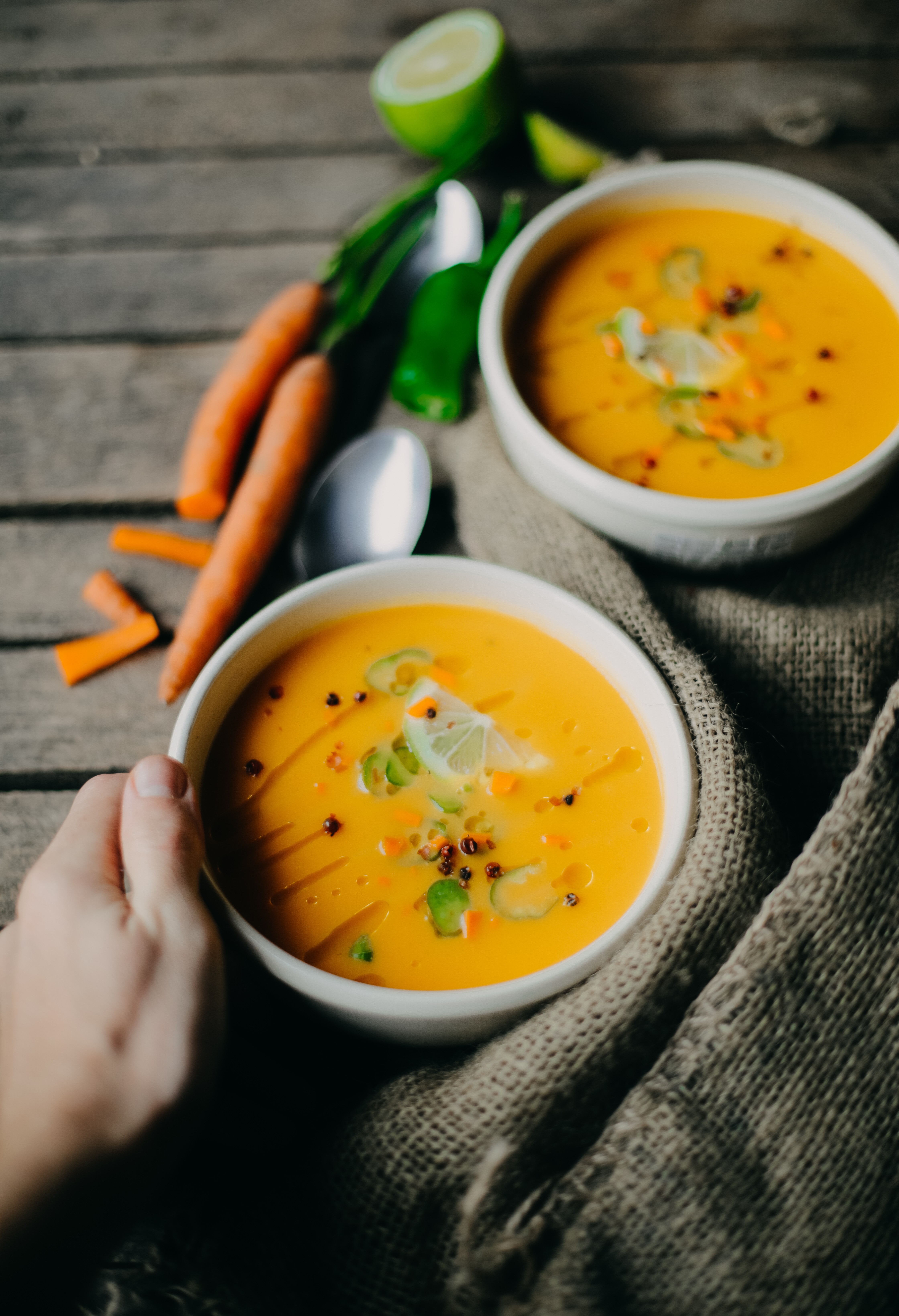 Sopa mista de cenoura com legumes