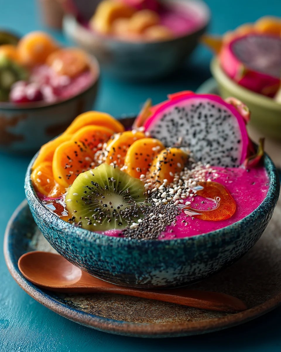 Bowl de Batido de Fruta del Dragón Vibrante