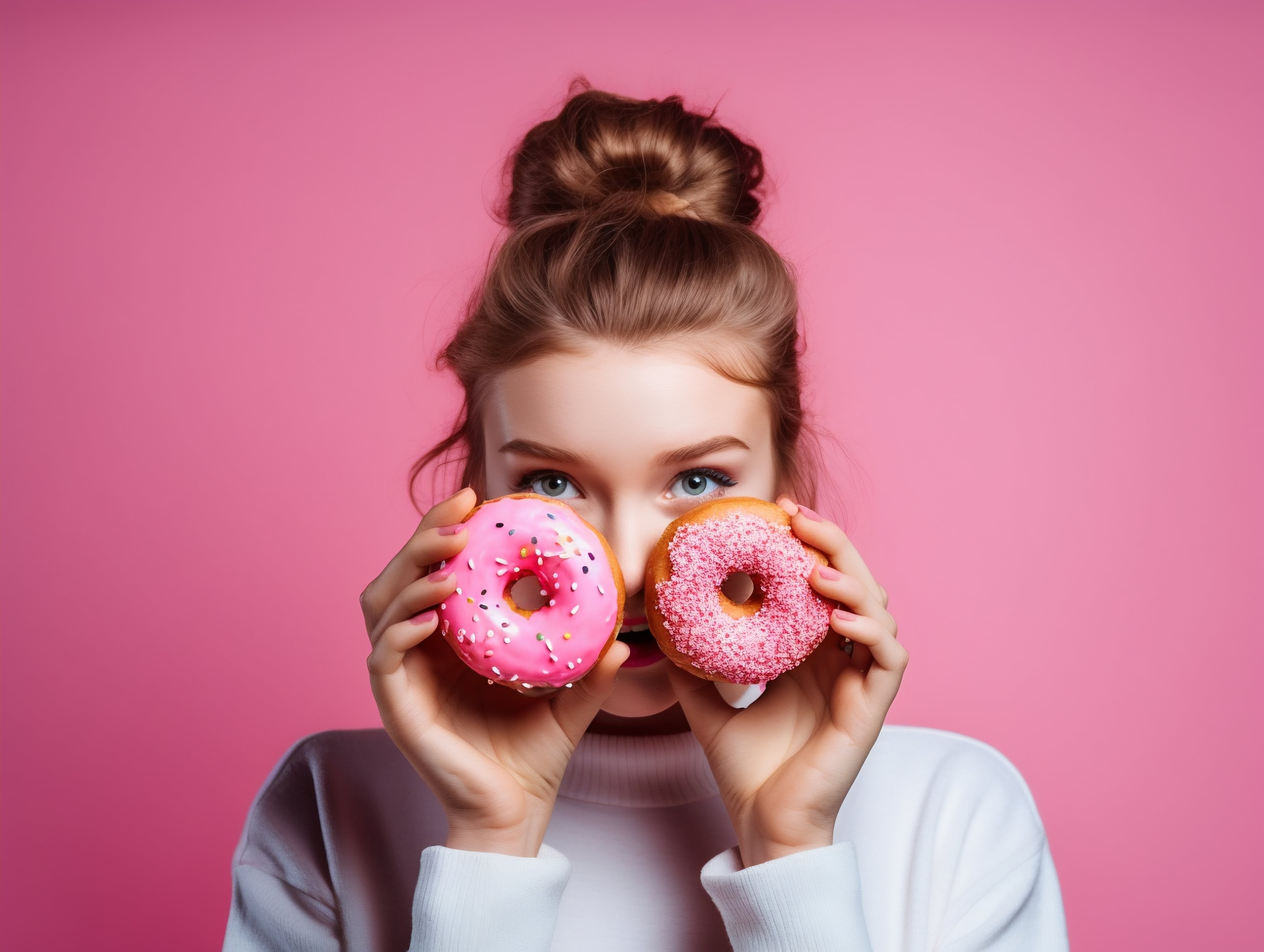 Menina com donuts