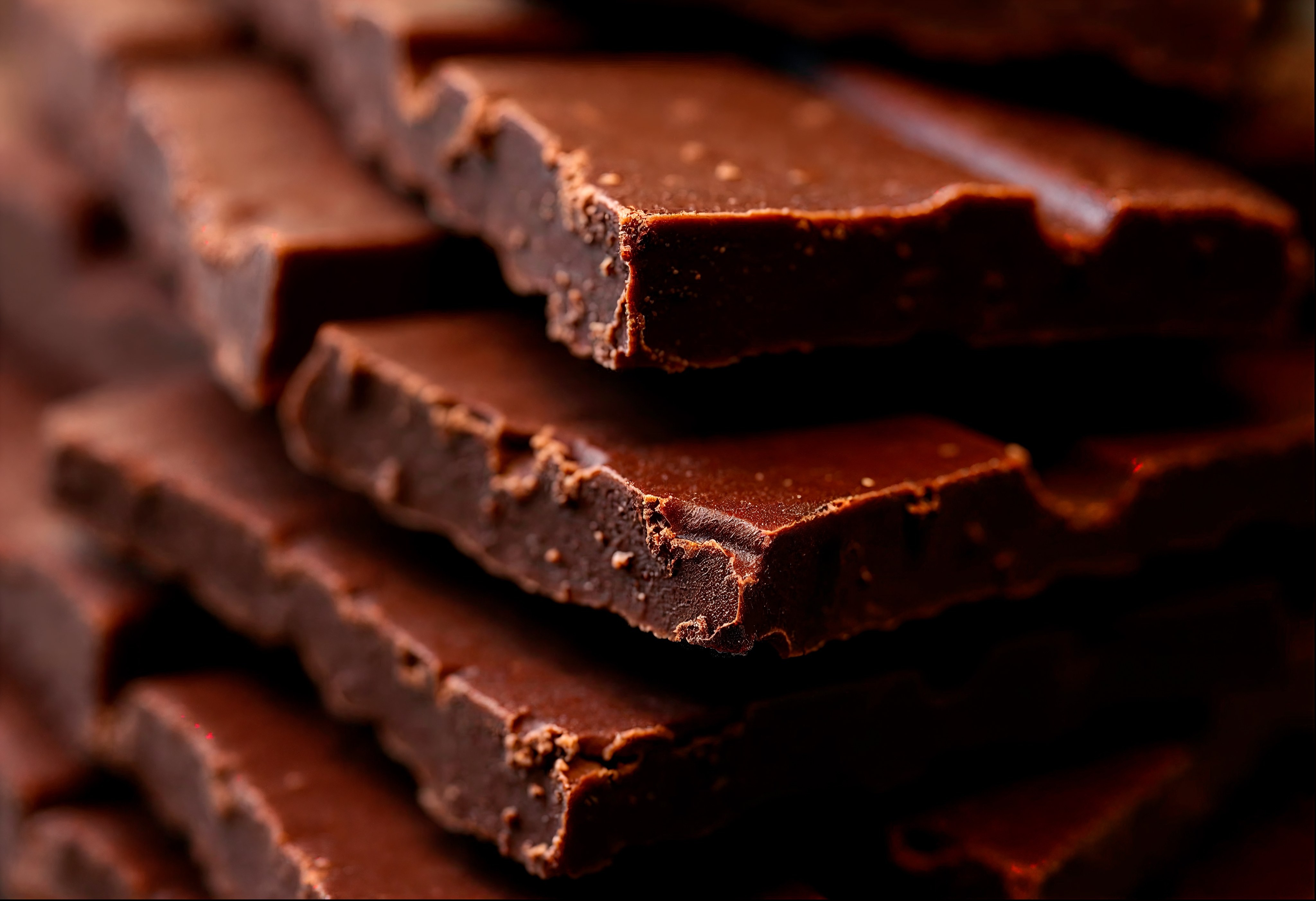 Deliciosas Barras de Chocolate Negro Apiladas Perfectamente