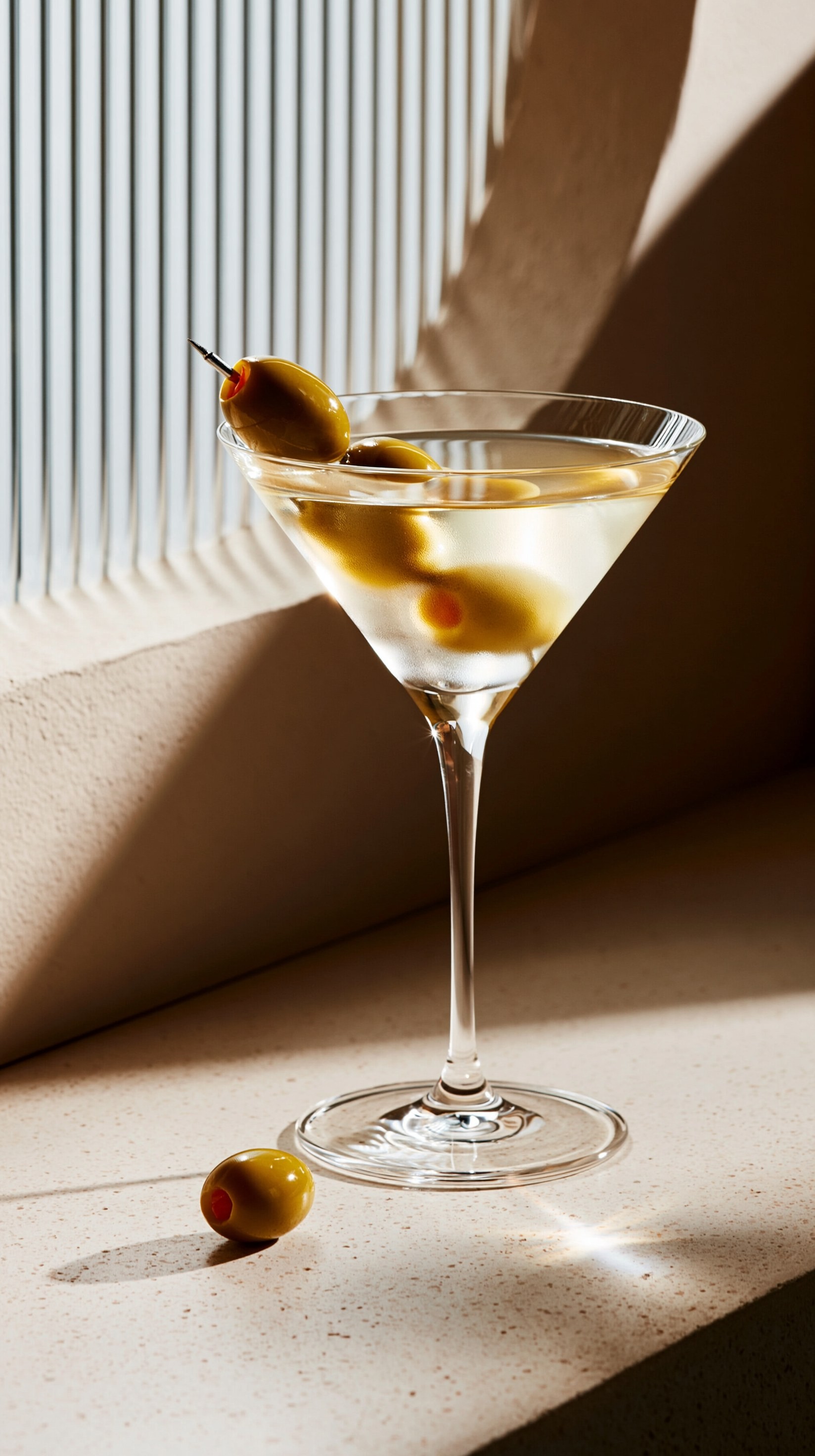Classic Martini with Olive Garnish