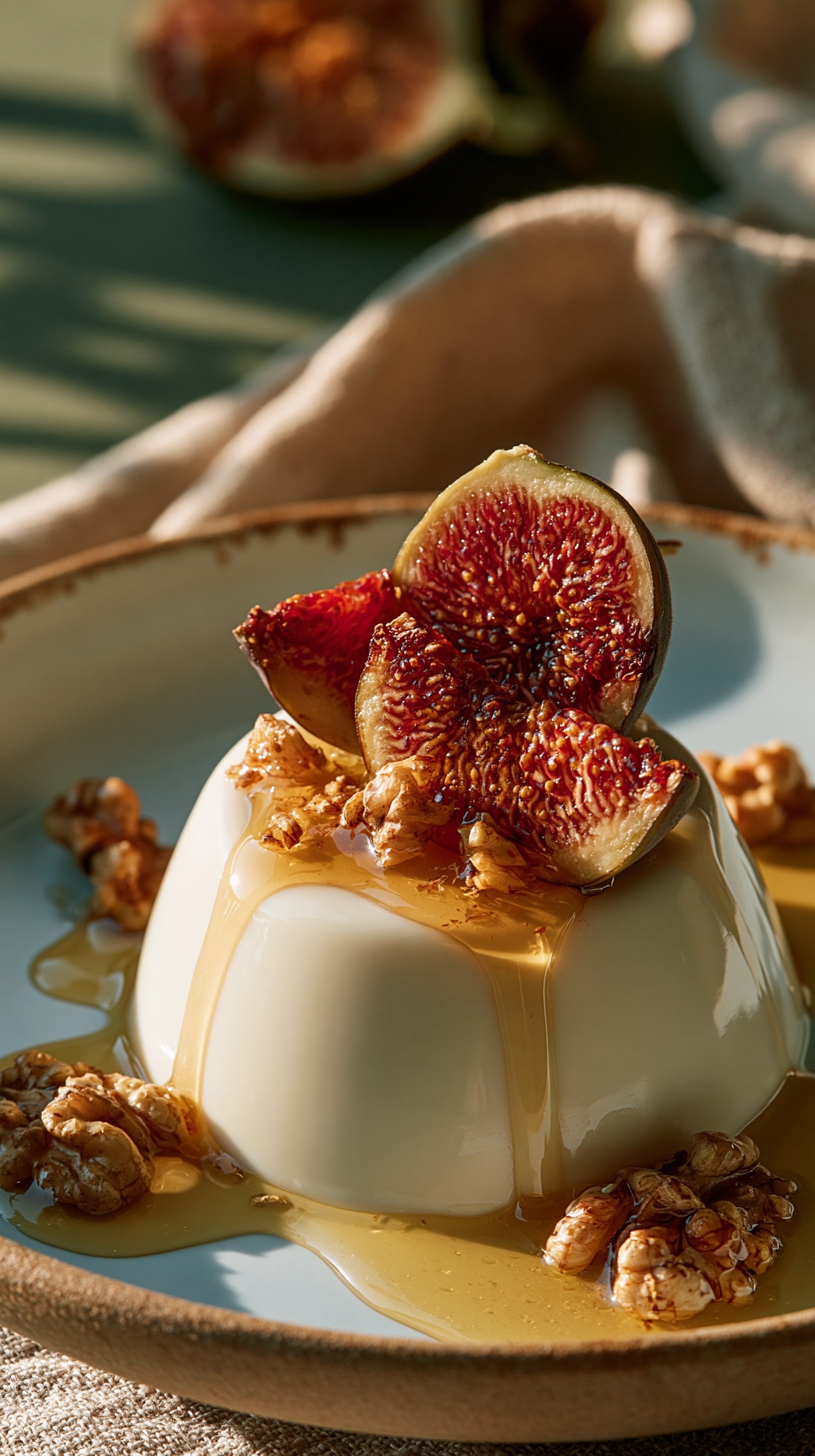 Creamy Fig Panna Cotta with Honey Drizzle