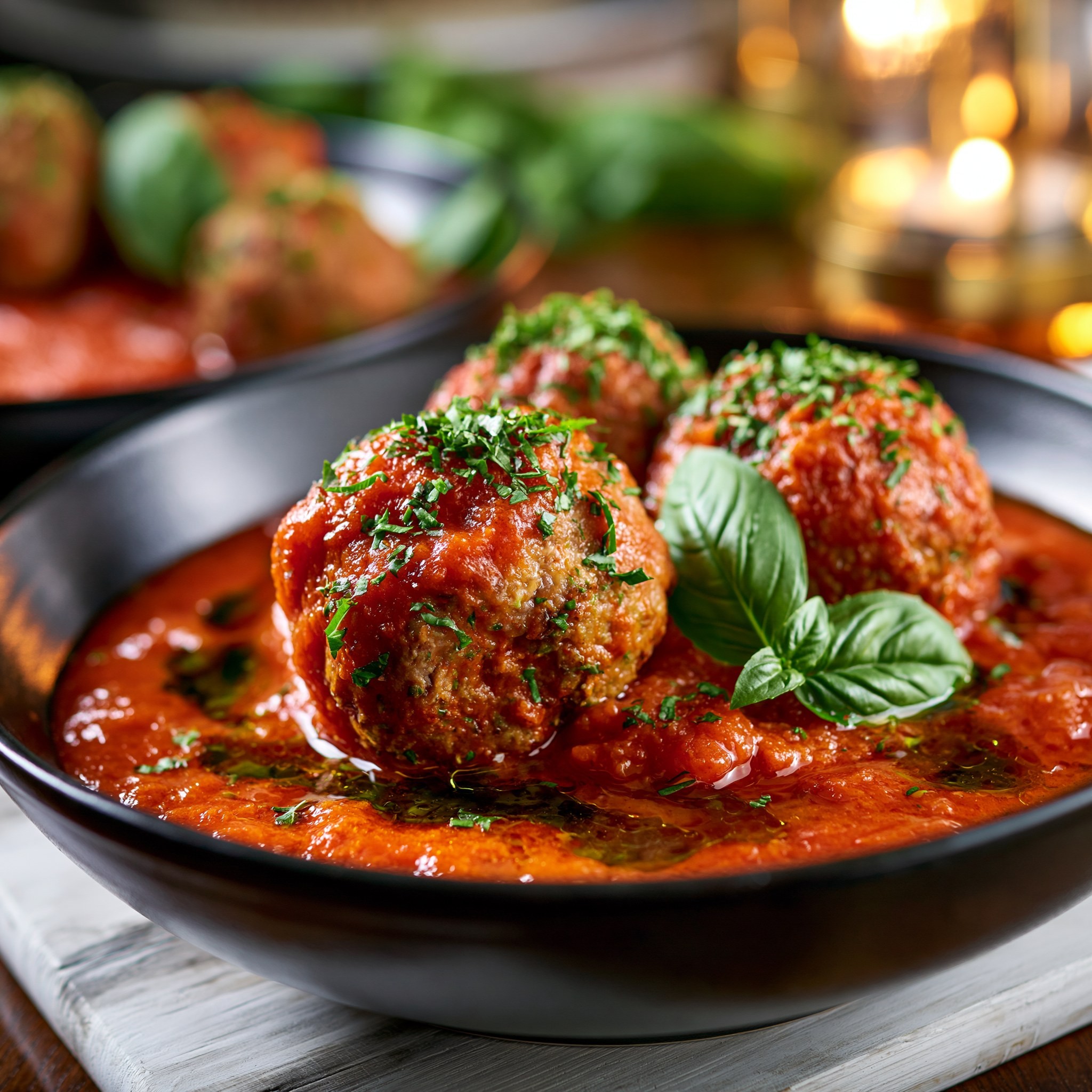 Delicious Homemade Meatballs in Marinara Sauce