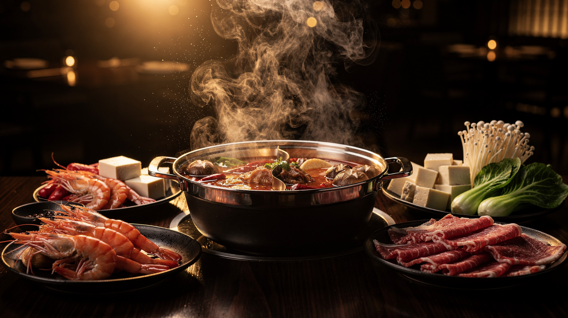 Deliciosa Festa de Fondue com Frutos do Mar e Carne Fresca