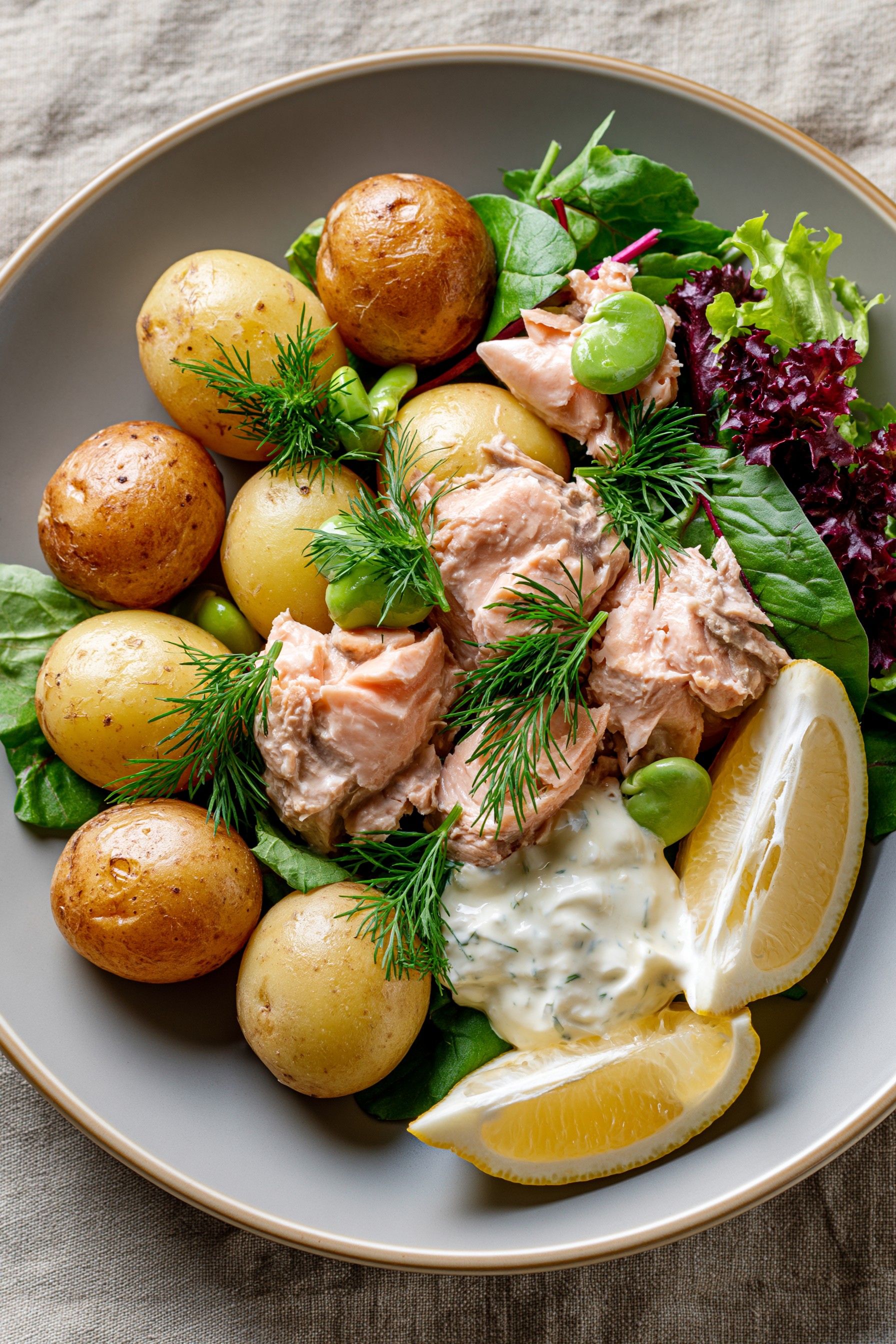 Delicious Salmon and Potato Salad with Dill