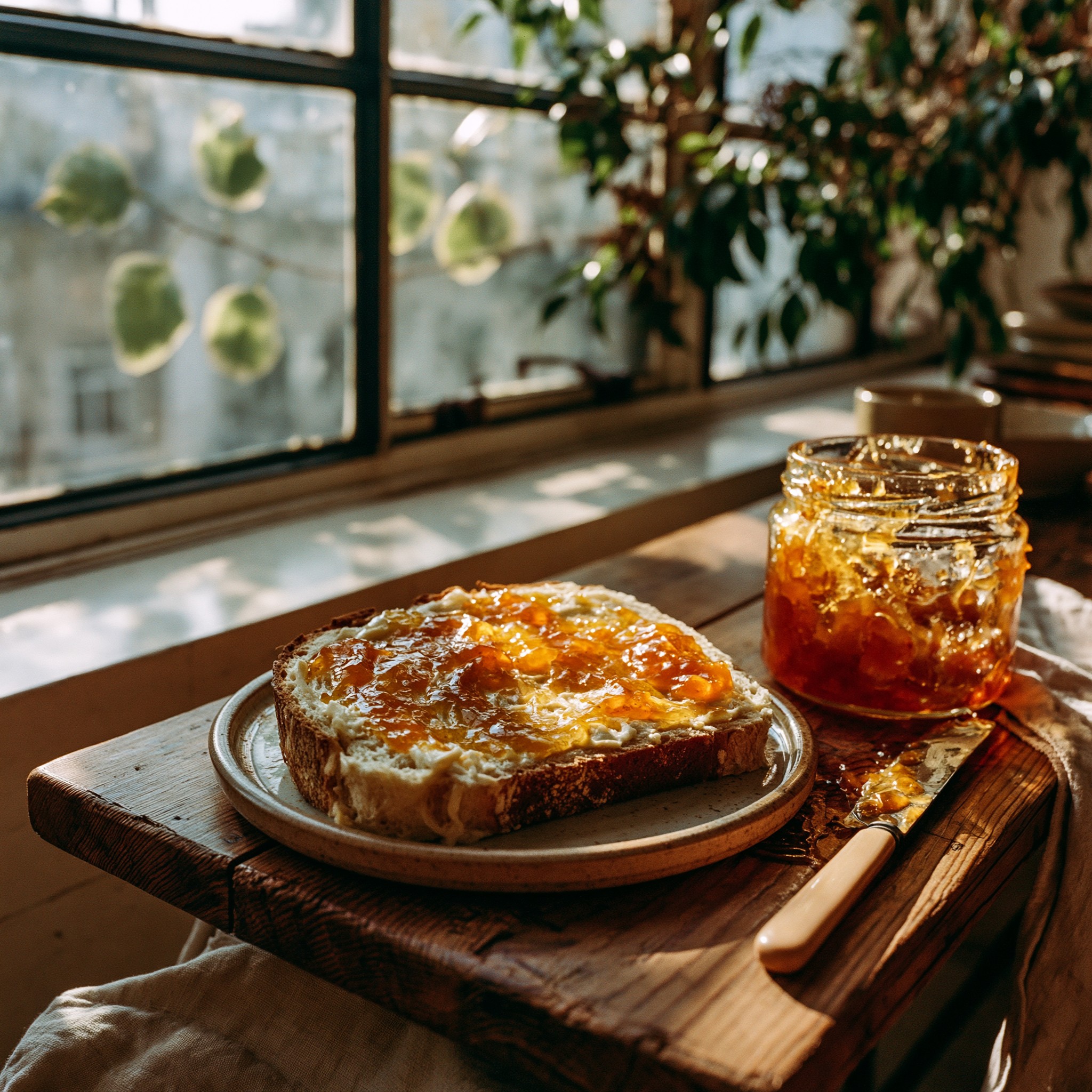 Delicious Toast with Homemade Jam