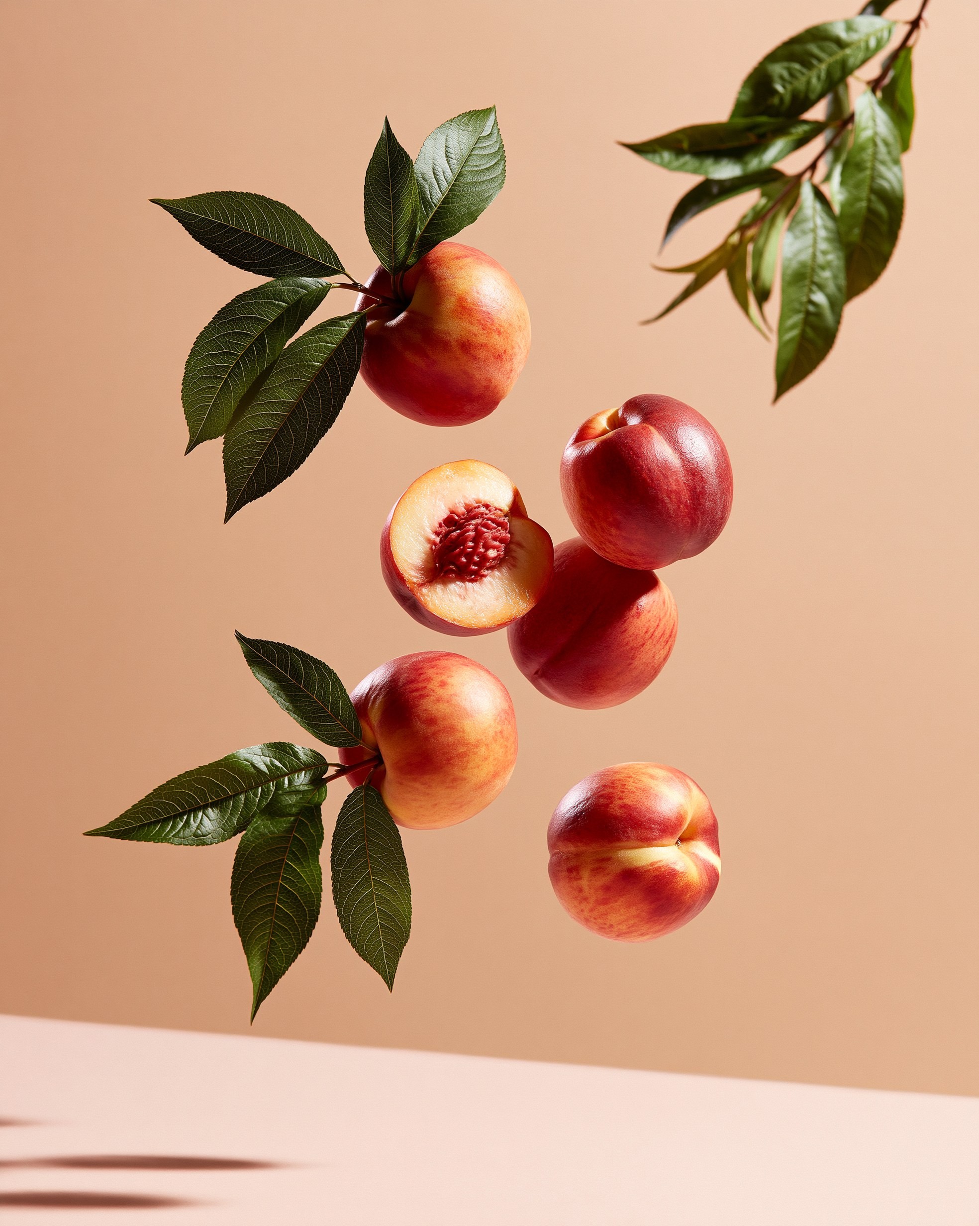 Fresh and Juicy Peaches in Beautiful Arrangement