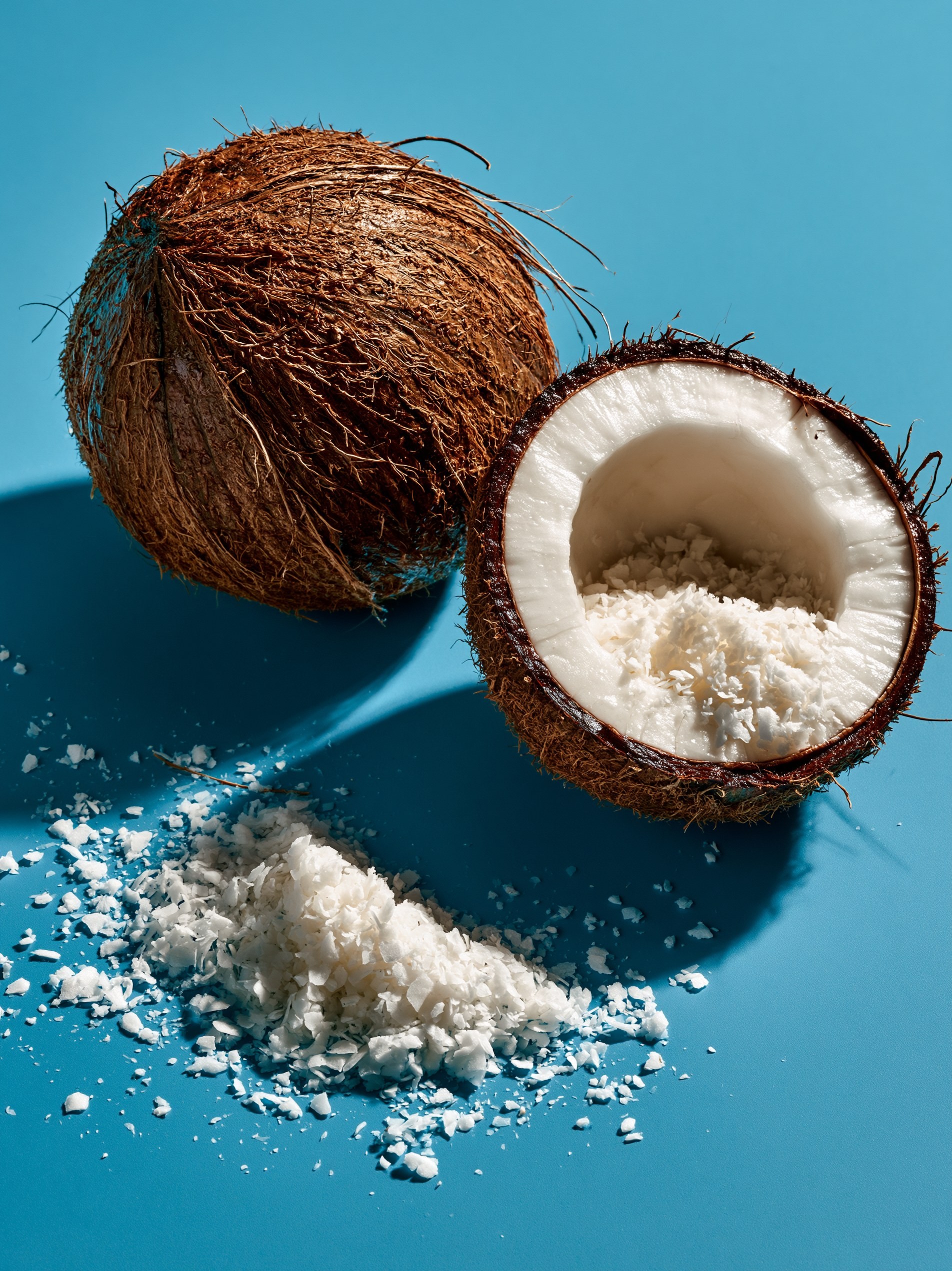 Fresh Coconut with Shredded Coconut Flakes