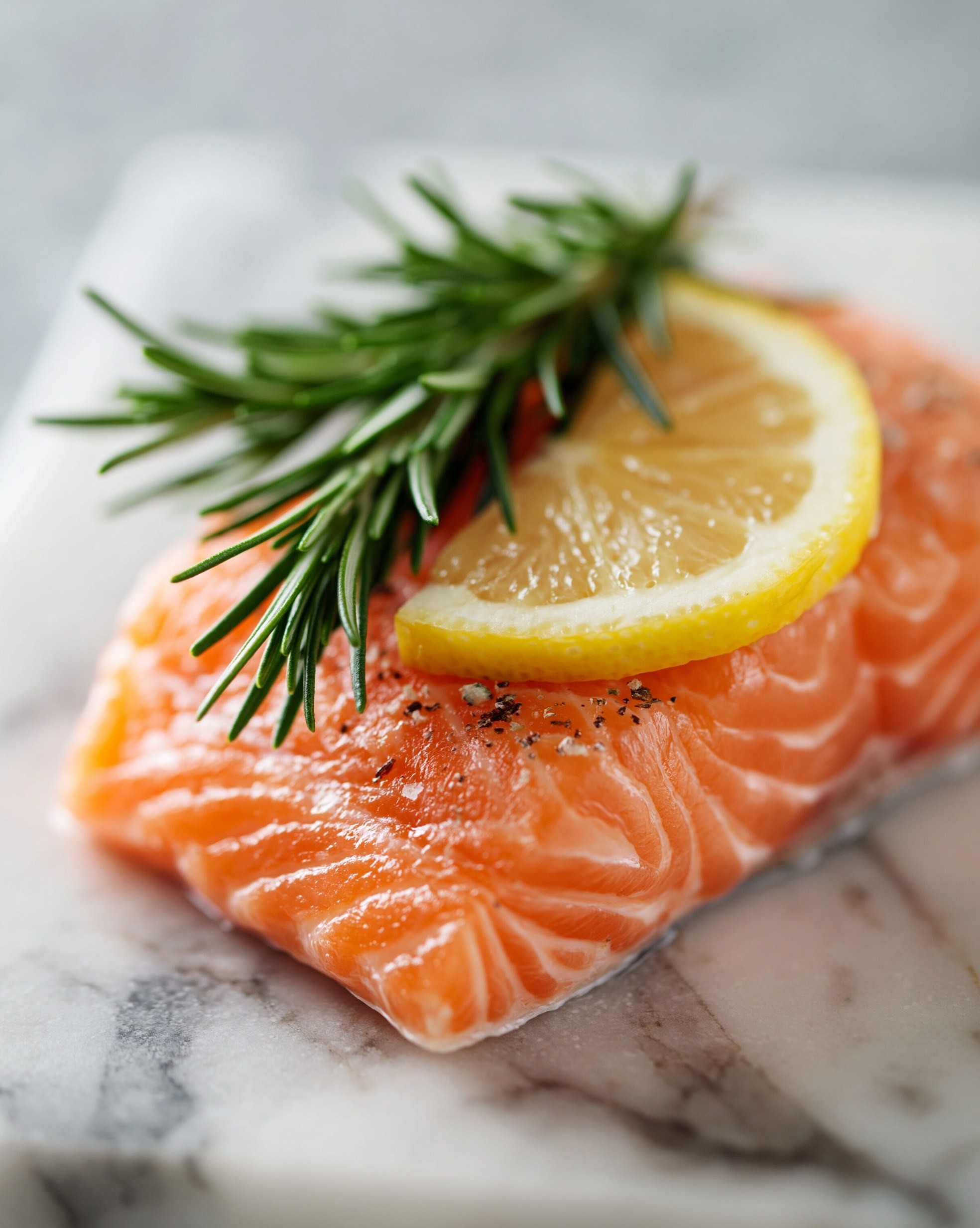 Fresh Salmon Fillet with Lemon and Herbs