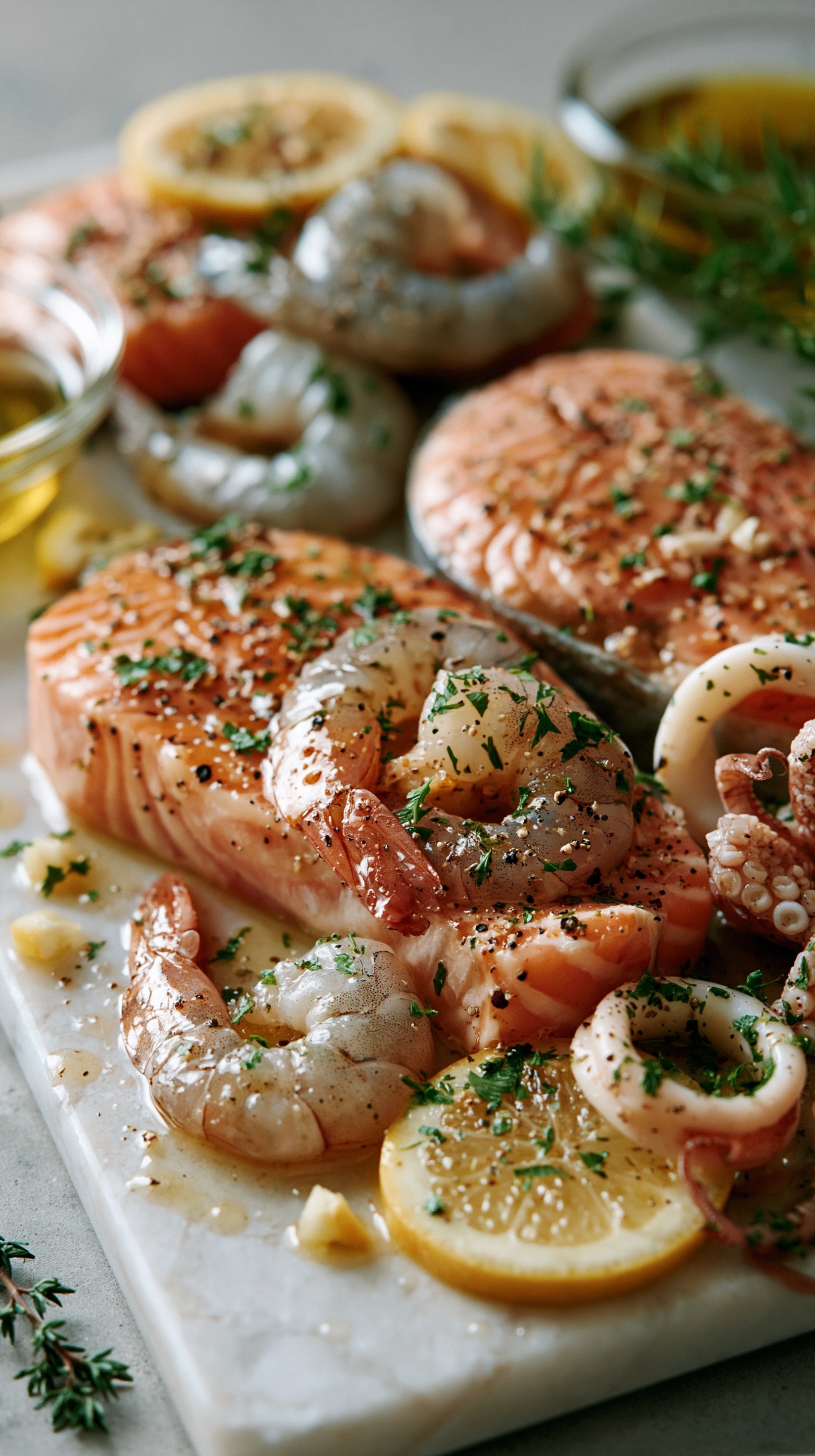 Fresh Seafood Platter with Lemon and Herbs