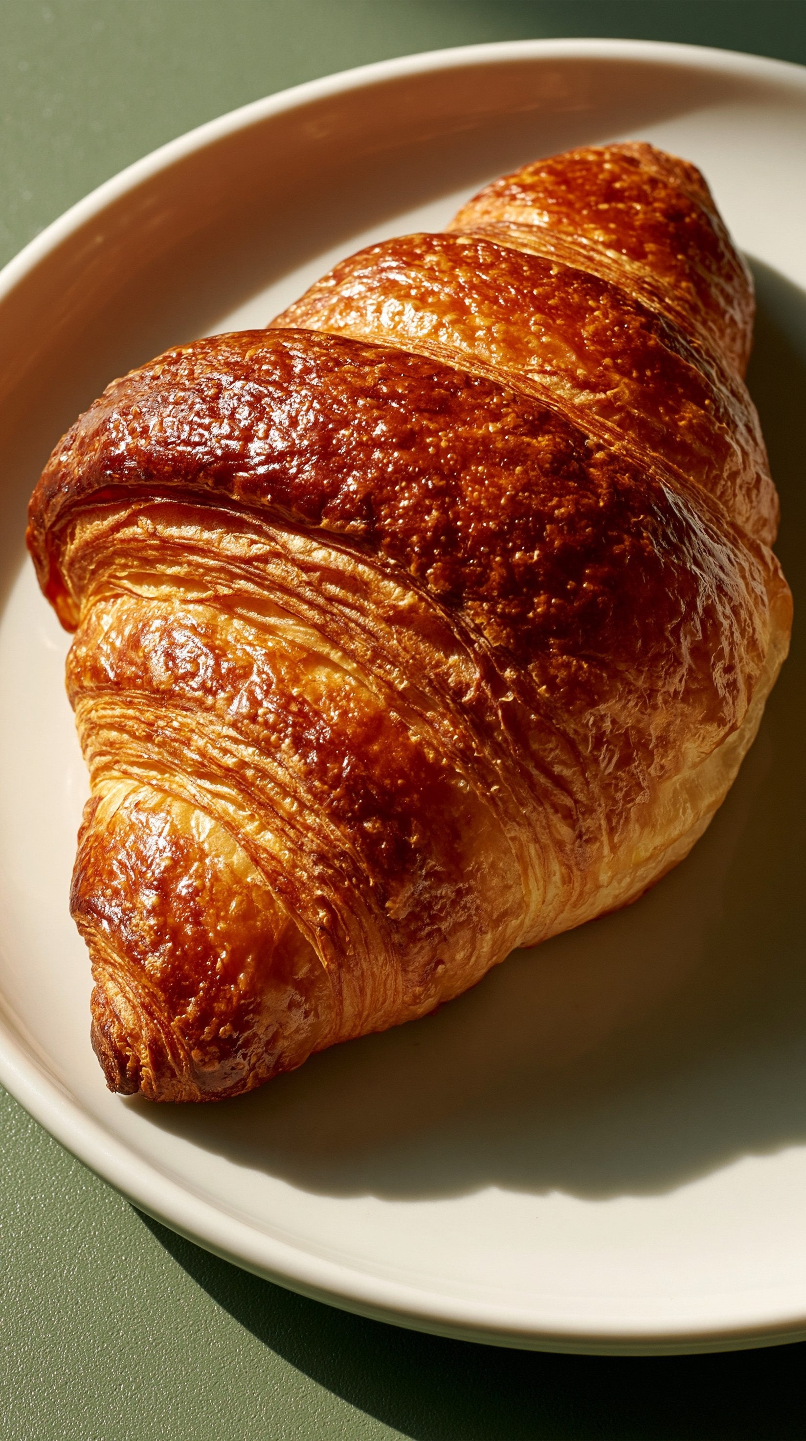Croissant Dorado en un Plato