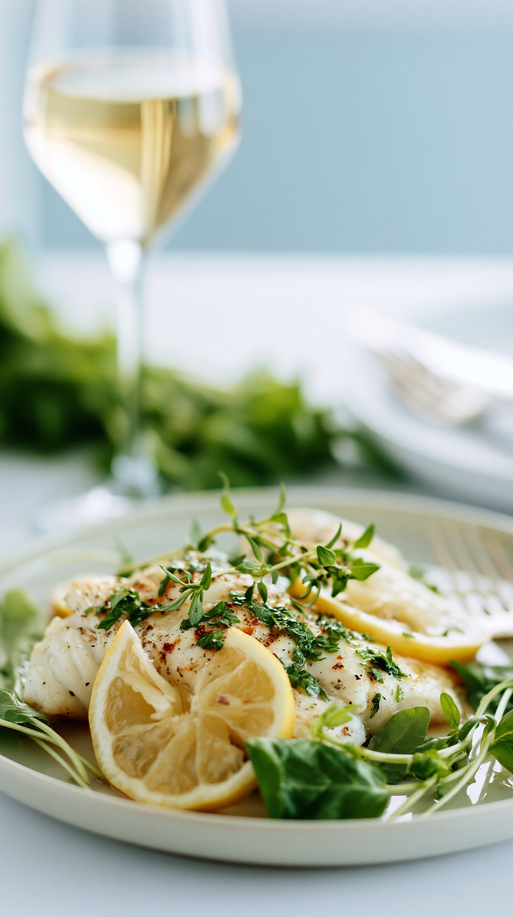 Lemon Herb Grilled Fish with White Wine Pairing