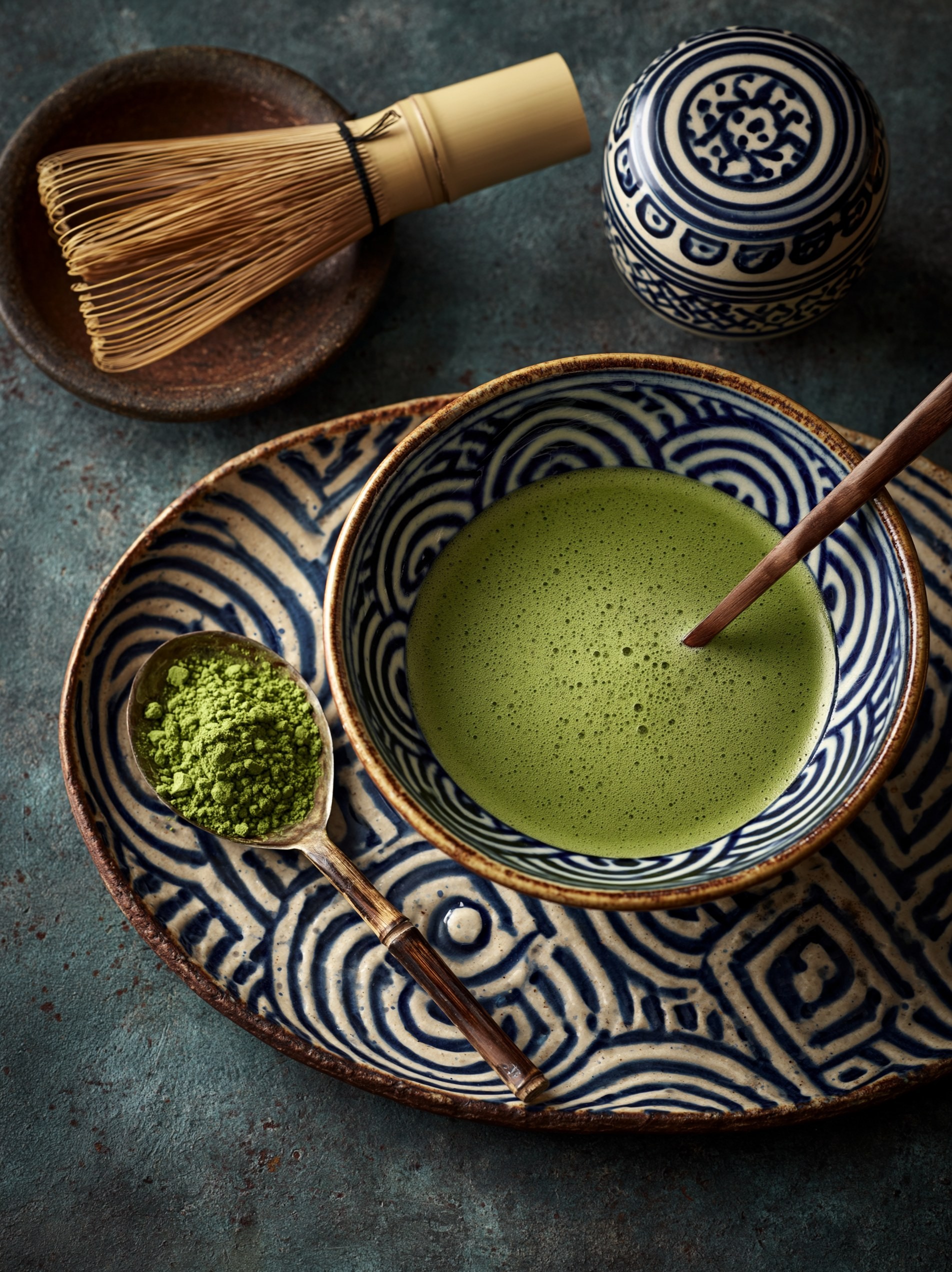 Traditional Matcha Tea Ceremony Setup