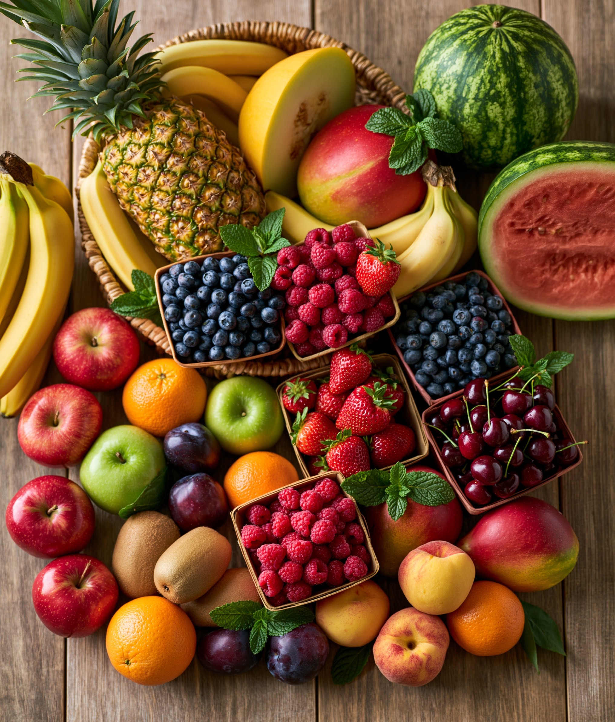 Vibrant Fresh Fruit Medley Display